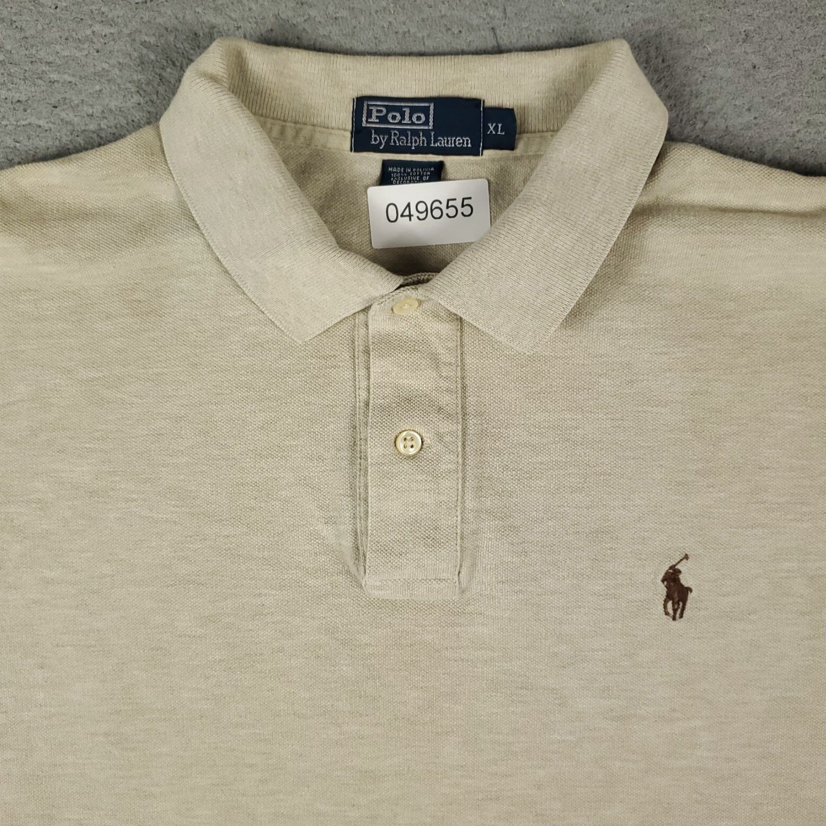 Ralph Lauren VINTAGE Ralph Lauren Polo Shirt Men XL Beige Short Sleeve Cotton Casual 90s Polo Mens Size US XL / EU 56 / 4 - 2 Thumbnail
