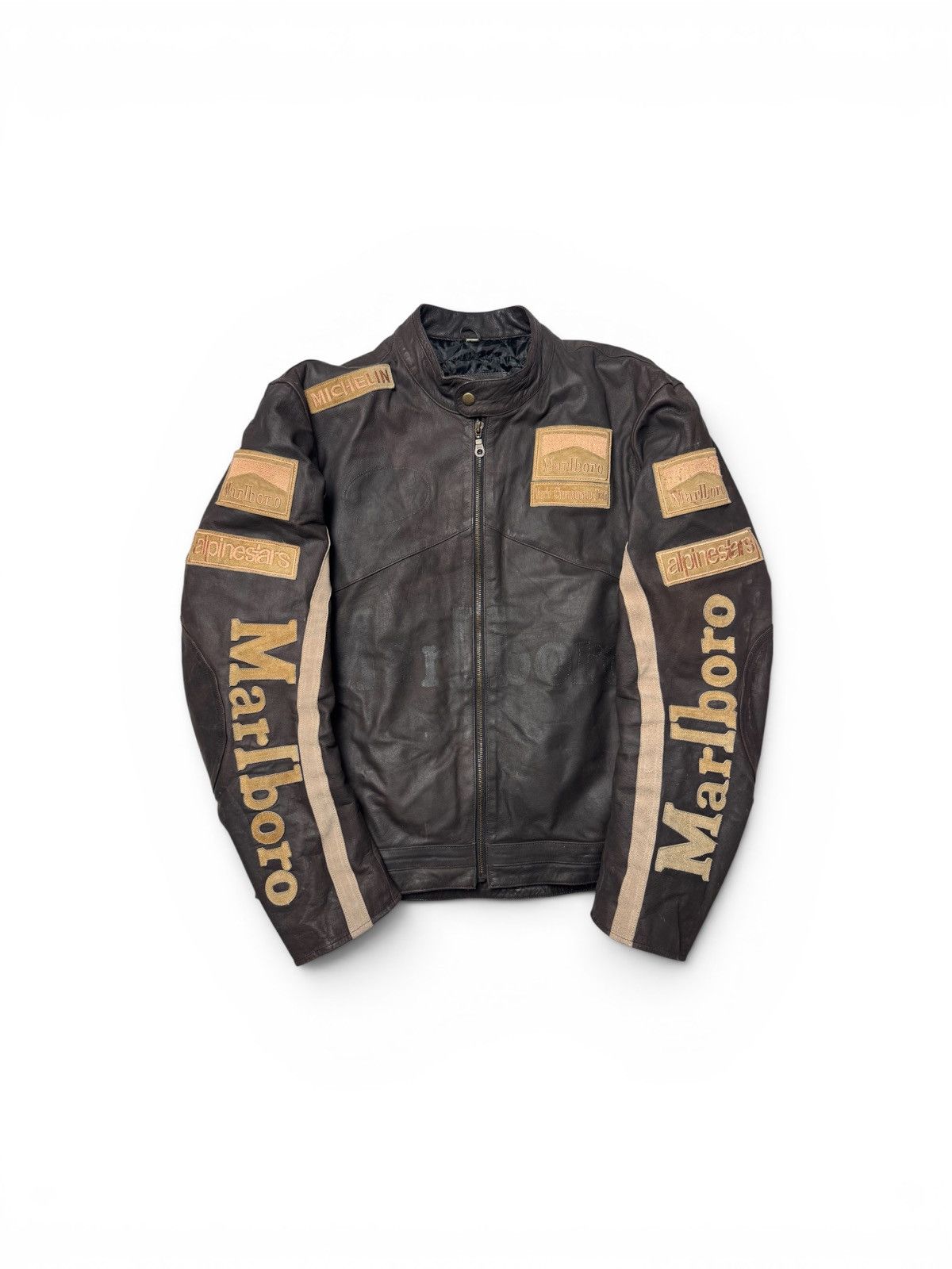 Vintage Vintage Marlboro Leather Racing Jacket Size US L / EU 52-54 / 3 - 1 Thumbnail