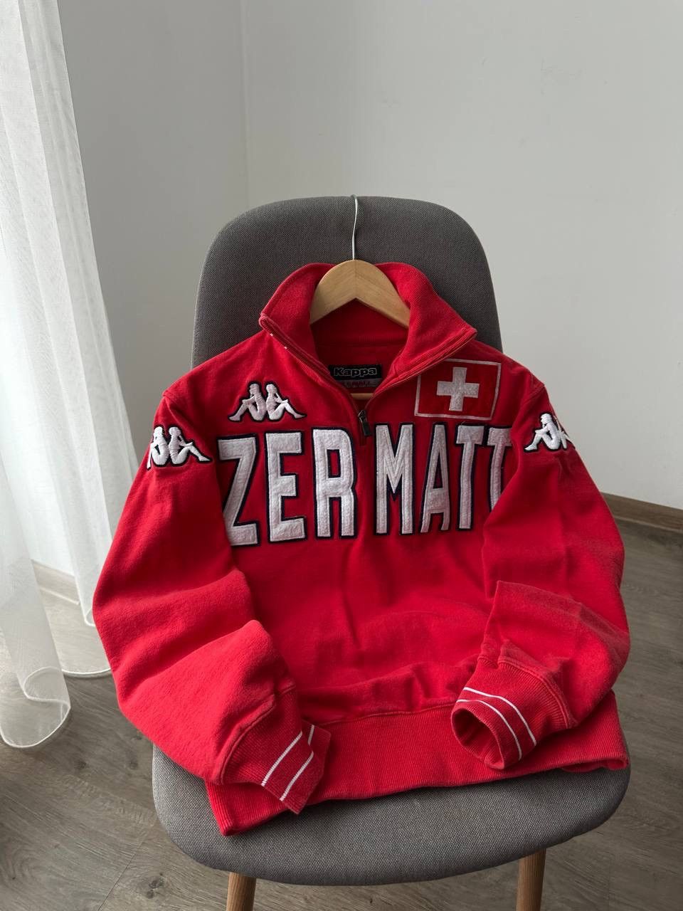 Japanese Brand × Kappa × Vintage Vintage Zermatt Red Swiss Kappa Zip Hoodie Size US S / EU 44-46 / 1 - 10 Thumbnail