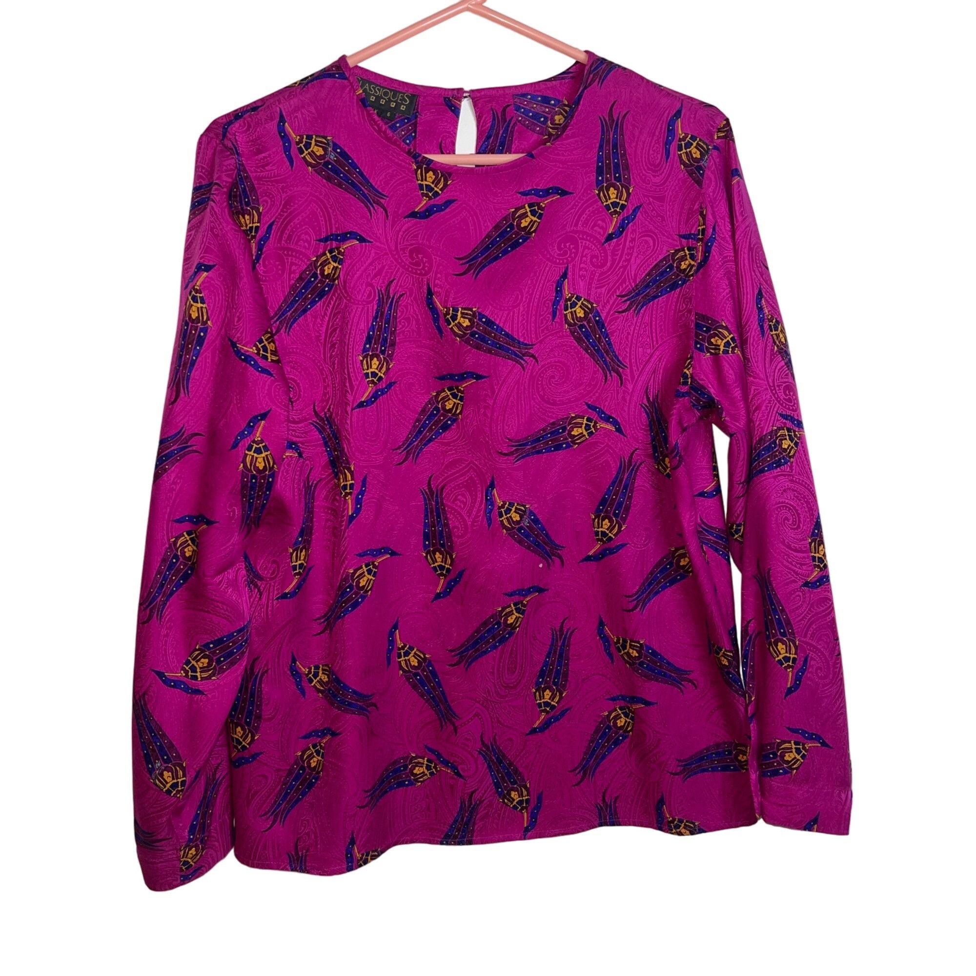 Classiques Vintage Womens Blouse Size 6 Pink