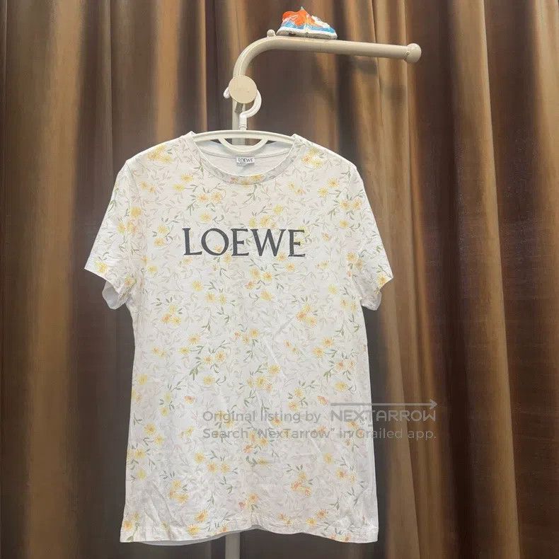 Loewe Loewe Black Embroidered Logo Pattern White Floral Short Sl Size M / US 6-8 / IT 42-44 - 1 Thumbnail