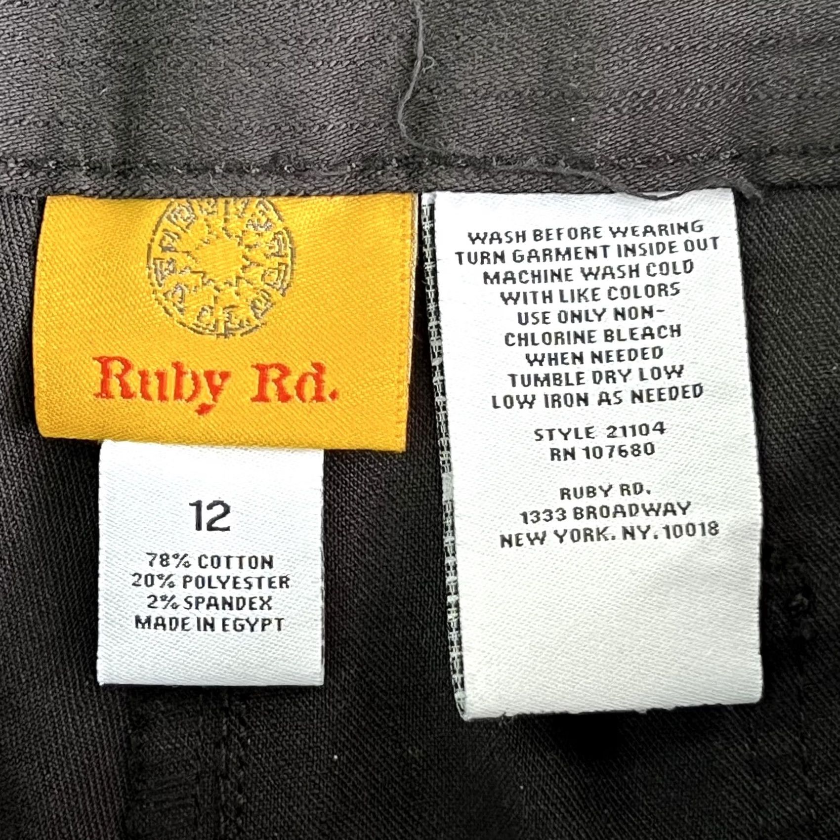 Vintage Ruby Rd Jeans Womens 12 Black High Rise Straight Classic Stretch Denim Pants Size 34" / US 12 / IT 48 - 5 Thumbnail