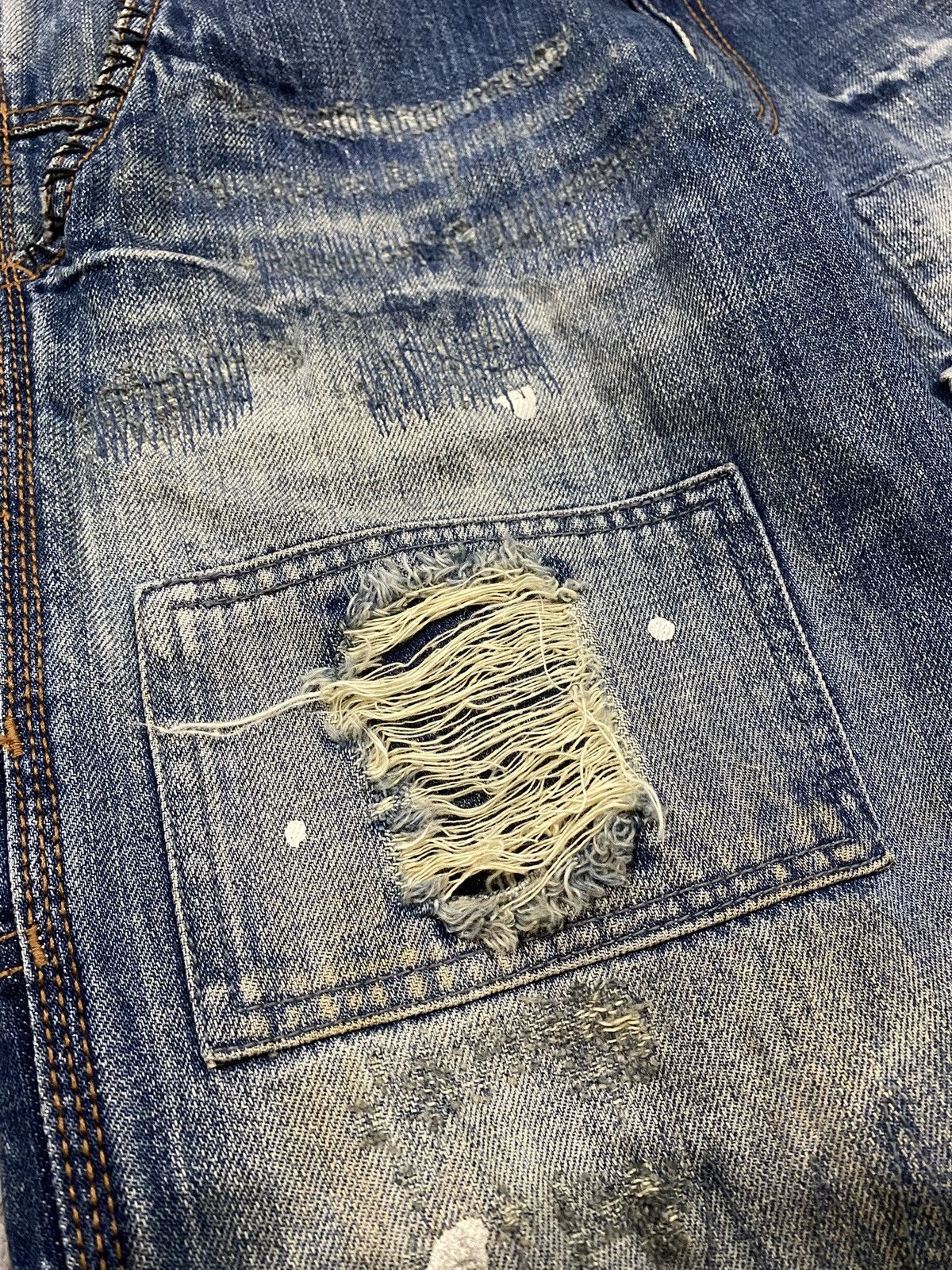 Junya Watanabe Back Vintage Distressed Patchwork Denim like Junya Watanabe Size US 32 / EU 48 - 7 Thumbnail
