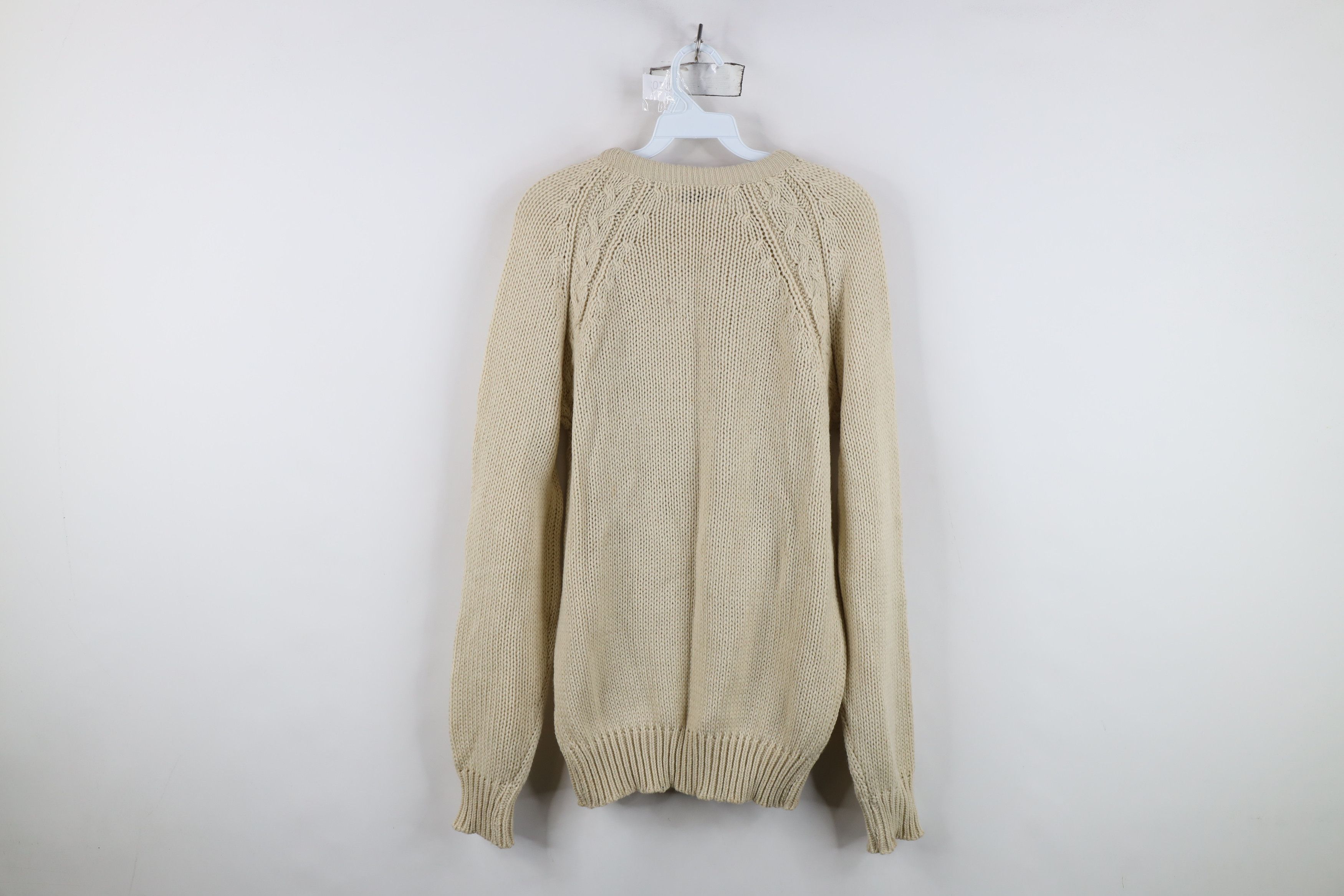 Vintage Deadstock Vintage 70s Streetwear Chunky Knit Sweater Beige Size M / US 6-8 / IT 42-44 - 12 Thumbnail