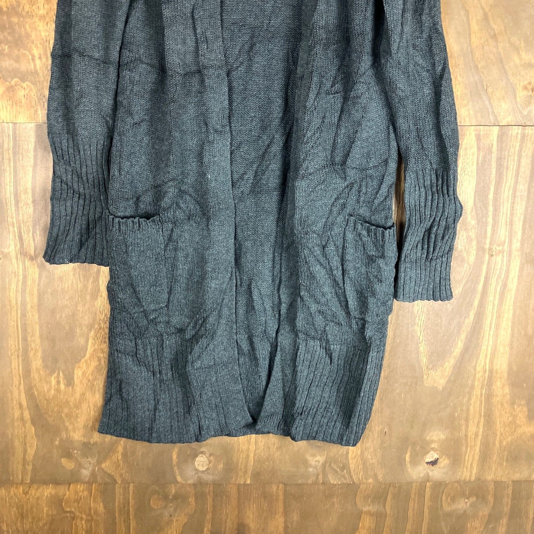 Athleta Athleta Cardigan Womens S Charcoal 100% Merino Wool Open Front Duster Size S / US 4 / IT 40 - 3 Thumbnail