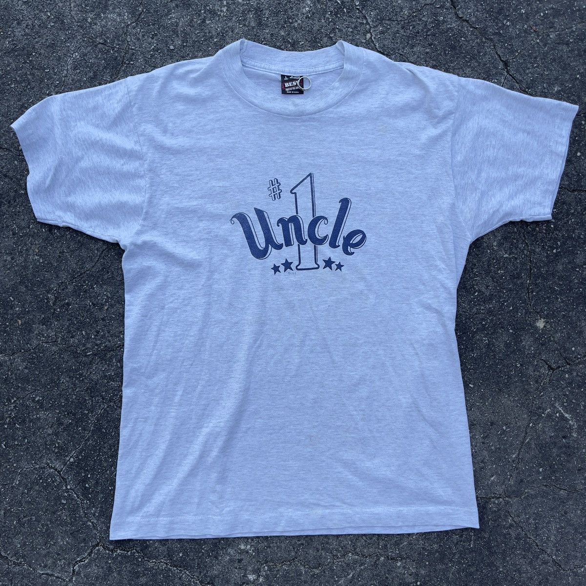 Fruit Of The Loom × Vintage Vintage 90s #1 UNCLE Single Stitch Shirt Size US L / EU 52-54 / 3 - 1 Thumbnail
