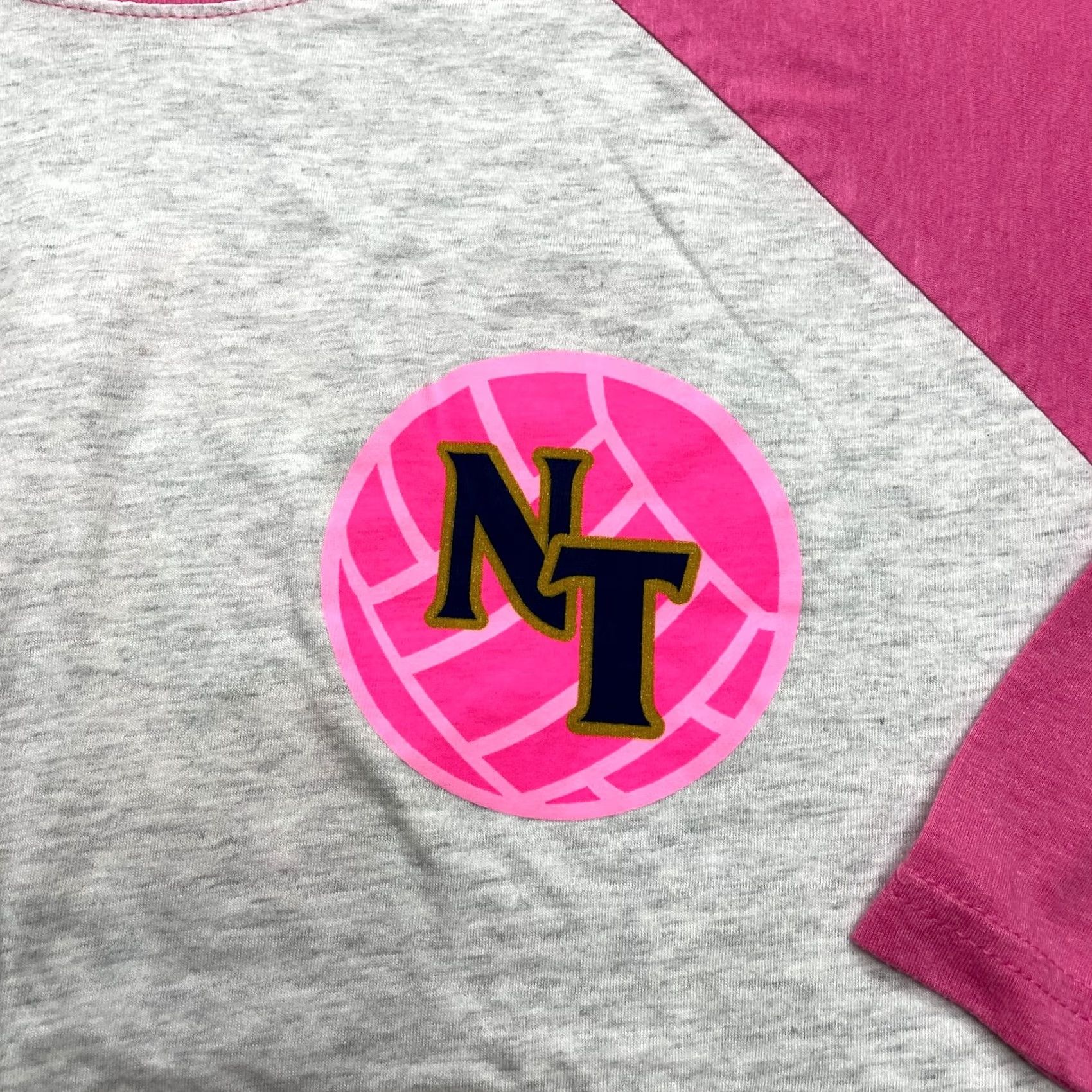Next Level Next Level Shirt Adult Large Gray Pink Colorblock 3/4 Sleeve NT Volleyball Top Mens Womens Size US L / EU 52-54 / 3 - 2 Thumbnail