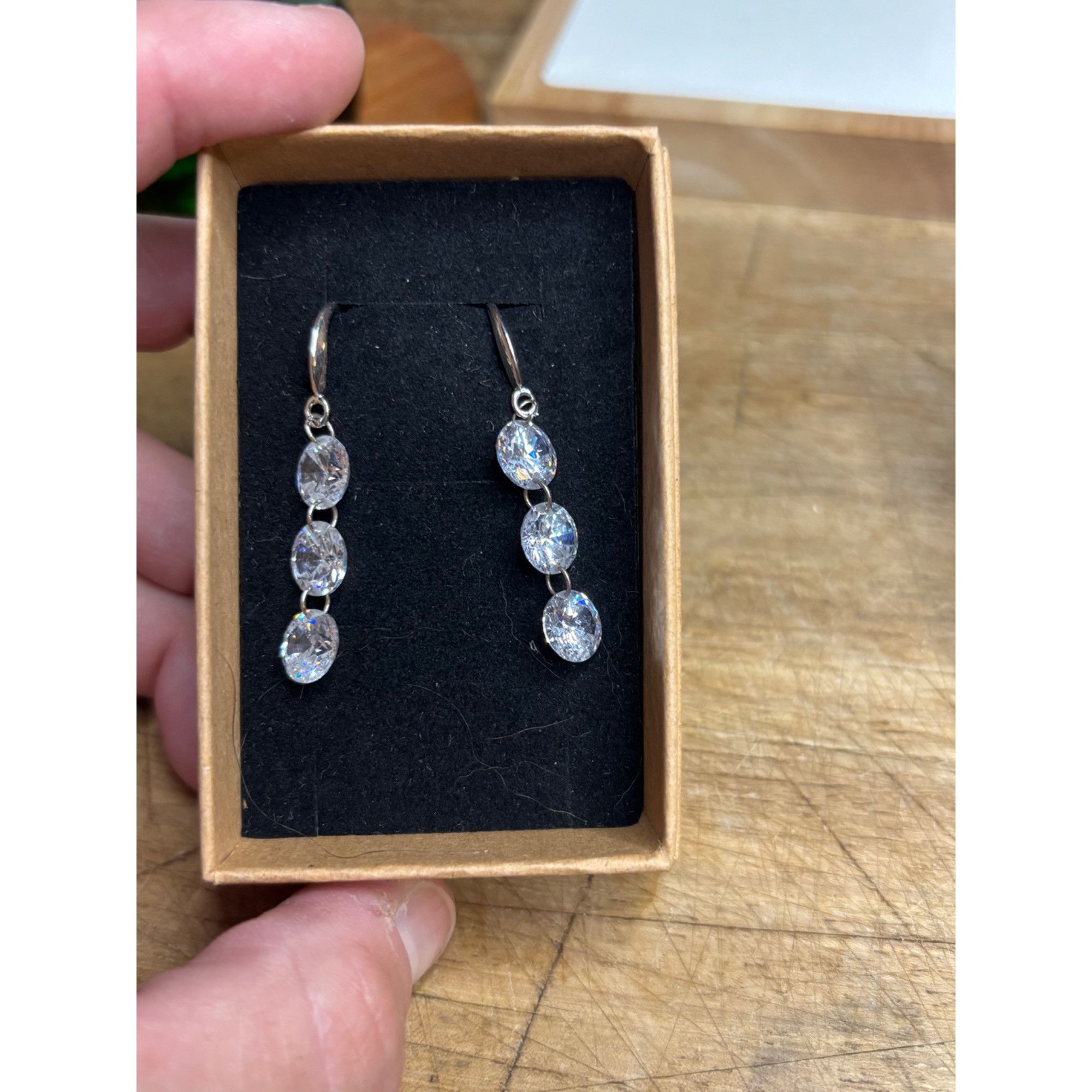 Other Sterling Silver Cubic Zirconia Drop Earrings Size ONE SIZE - 9 Thumbnail