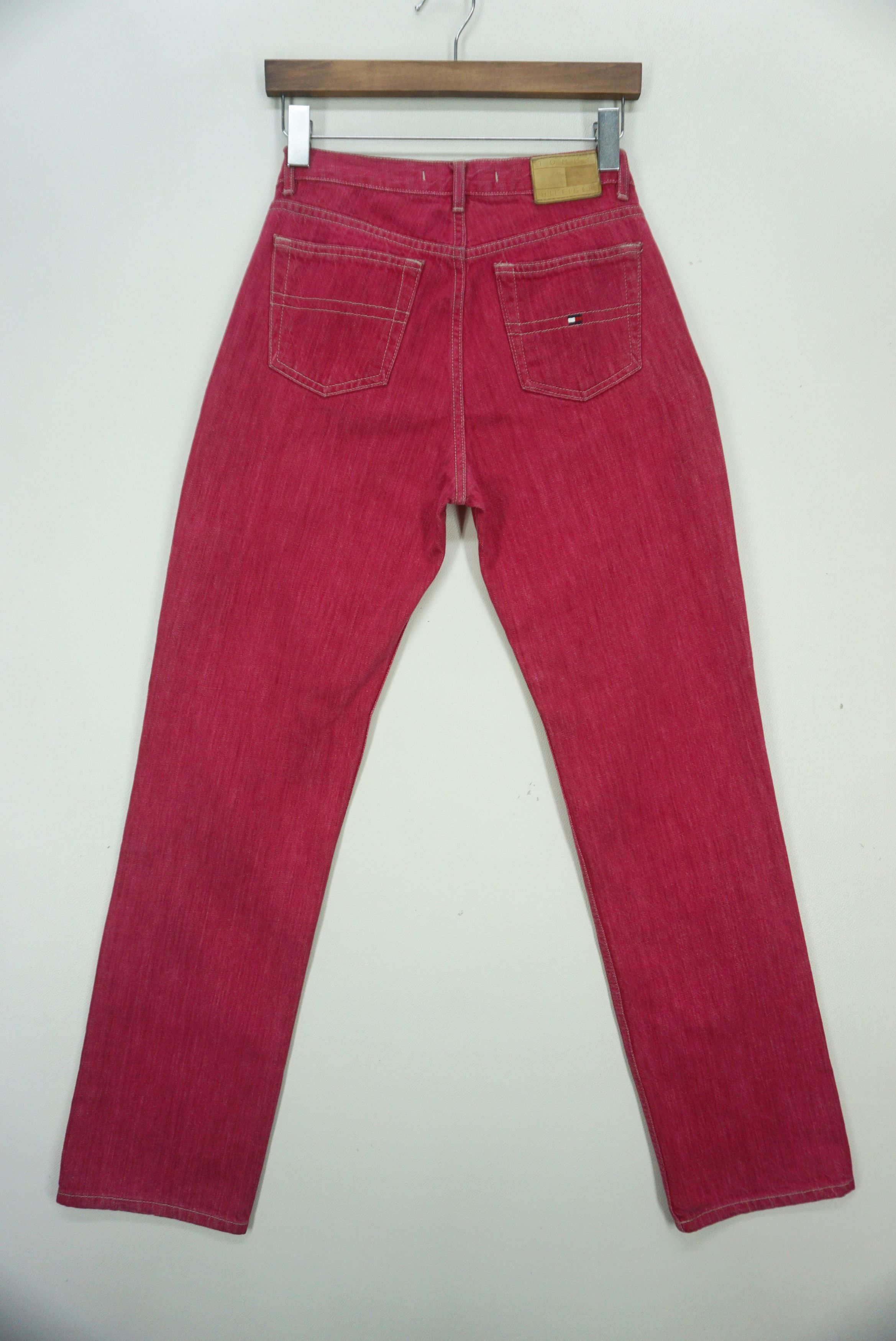 Tommy Hilfiger Tommy Jeans Size 4 fit W28xL31 Straight Leg Pink Denim Size 27" / US 4 / IT 40 - 2 Thumbnail