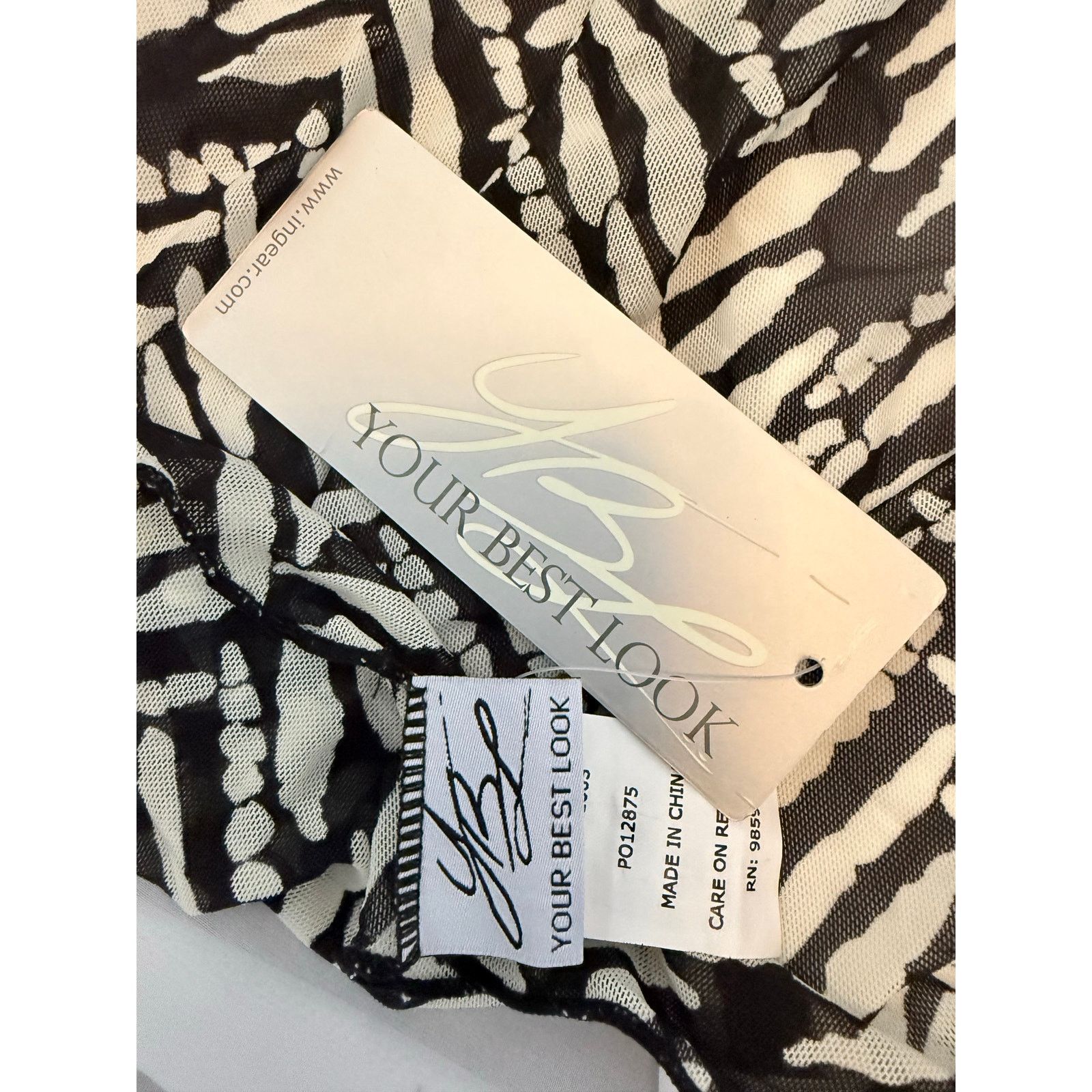 Best Made YBL Your Best Look Nylon Black and White print Scarf Size ONE SIZE - 3 Thumbnail