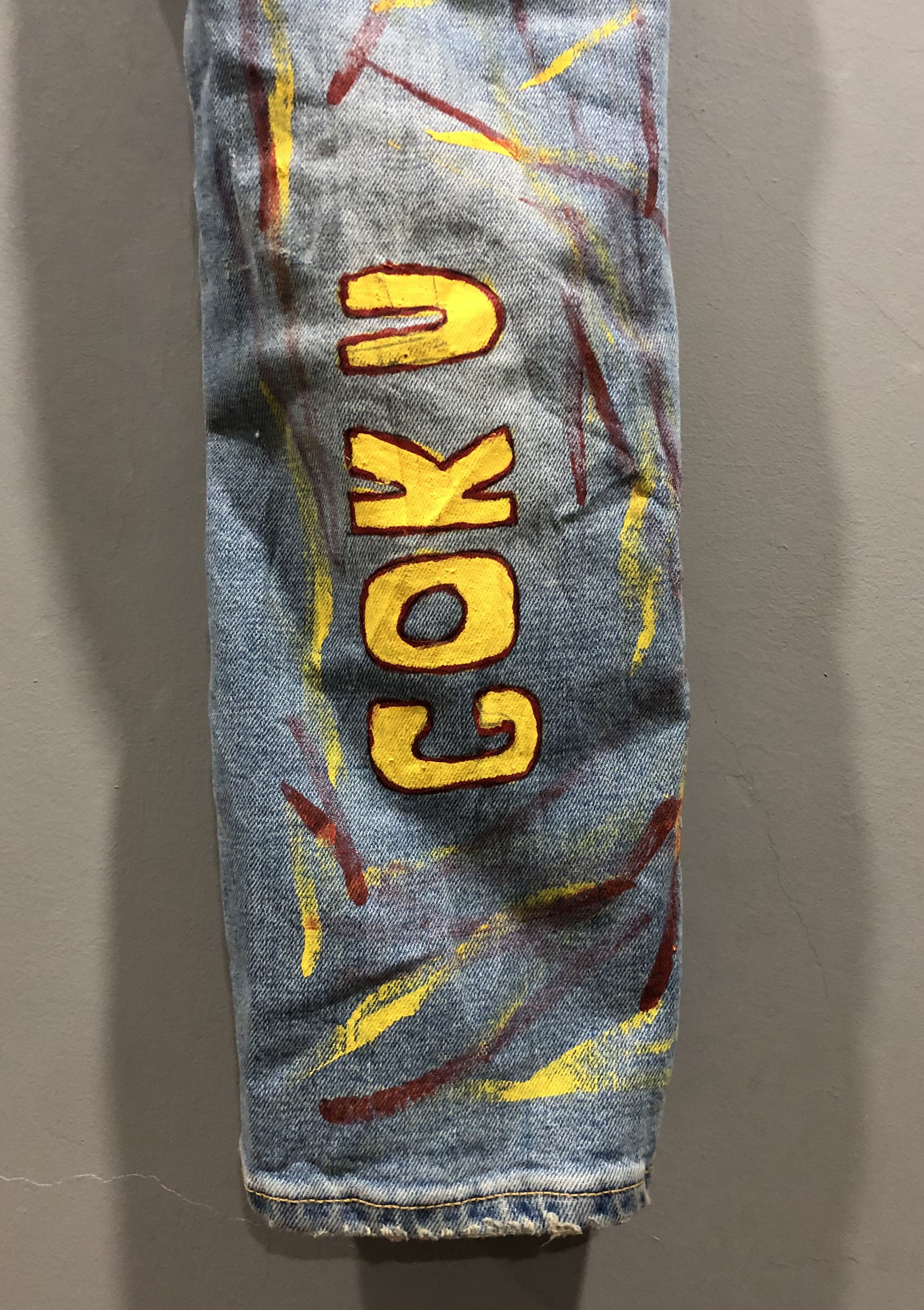 Anime Dragon Ball Z Distressed Jeans Custom Handmade By Pop Up LA Size US 32 / EU 48 - 12 Thumbnail