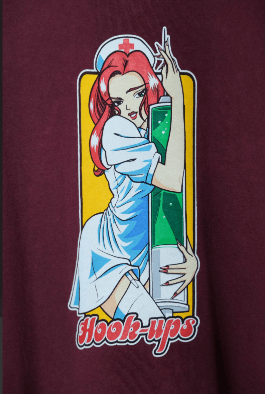 Hook-Ups 90’s Hook-Ups Skateboard Anime Nurse Tee Size US M / EU 48-50 / 2 - 2 Thumbnail
