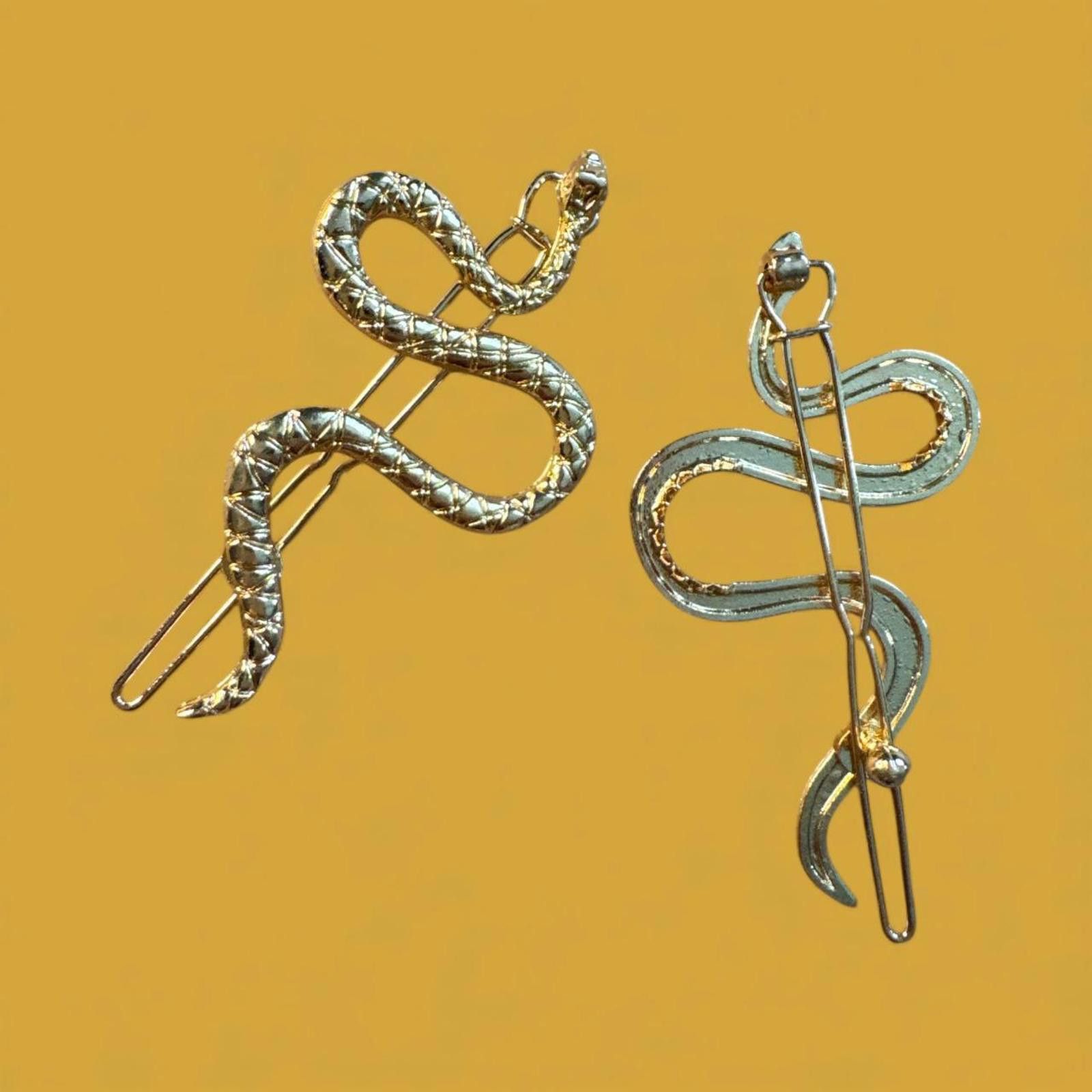 Other 🐍 Gold Snake Hair Clips – Glam Serpent Energy ✨ Size ONE SIZE - 2 Thumbnail