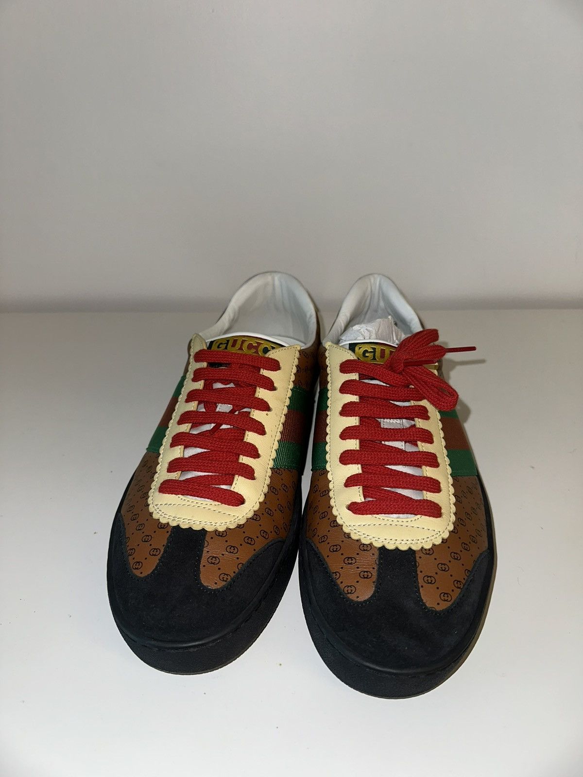 Dapper Dan Gucci x Dapper Dan G74 GG Signature Sneaker Brown Leather Size US 9 / EU 42 - 3 Thumbnail