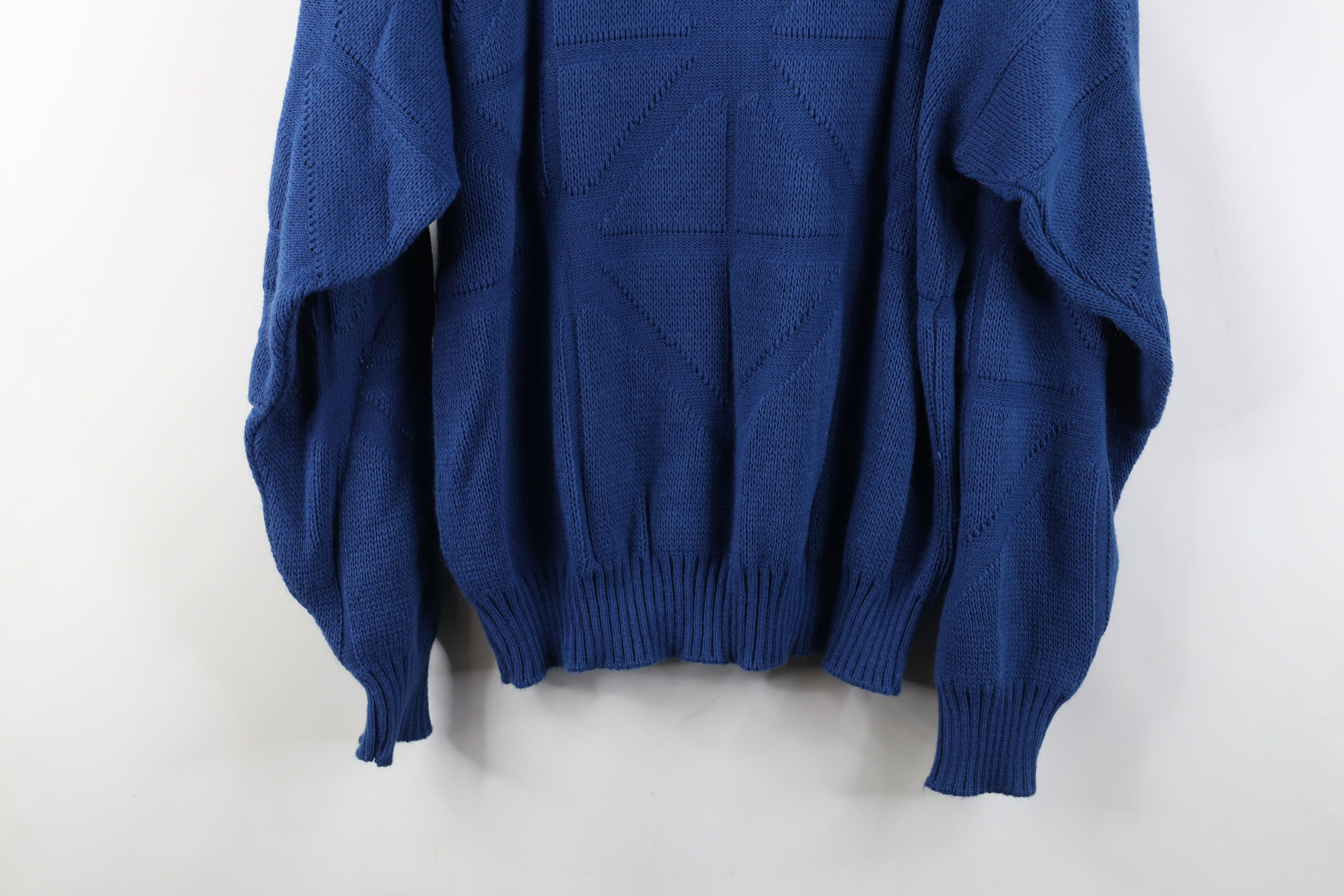 Vintage Vintage 90s Streetwear Ribbed Knit Sweater Blue USA Size US L / EU 52-54 / 3 - 11 Thumbnail