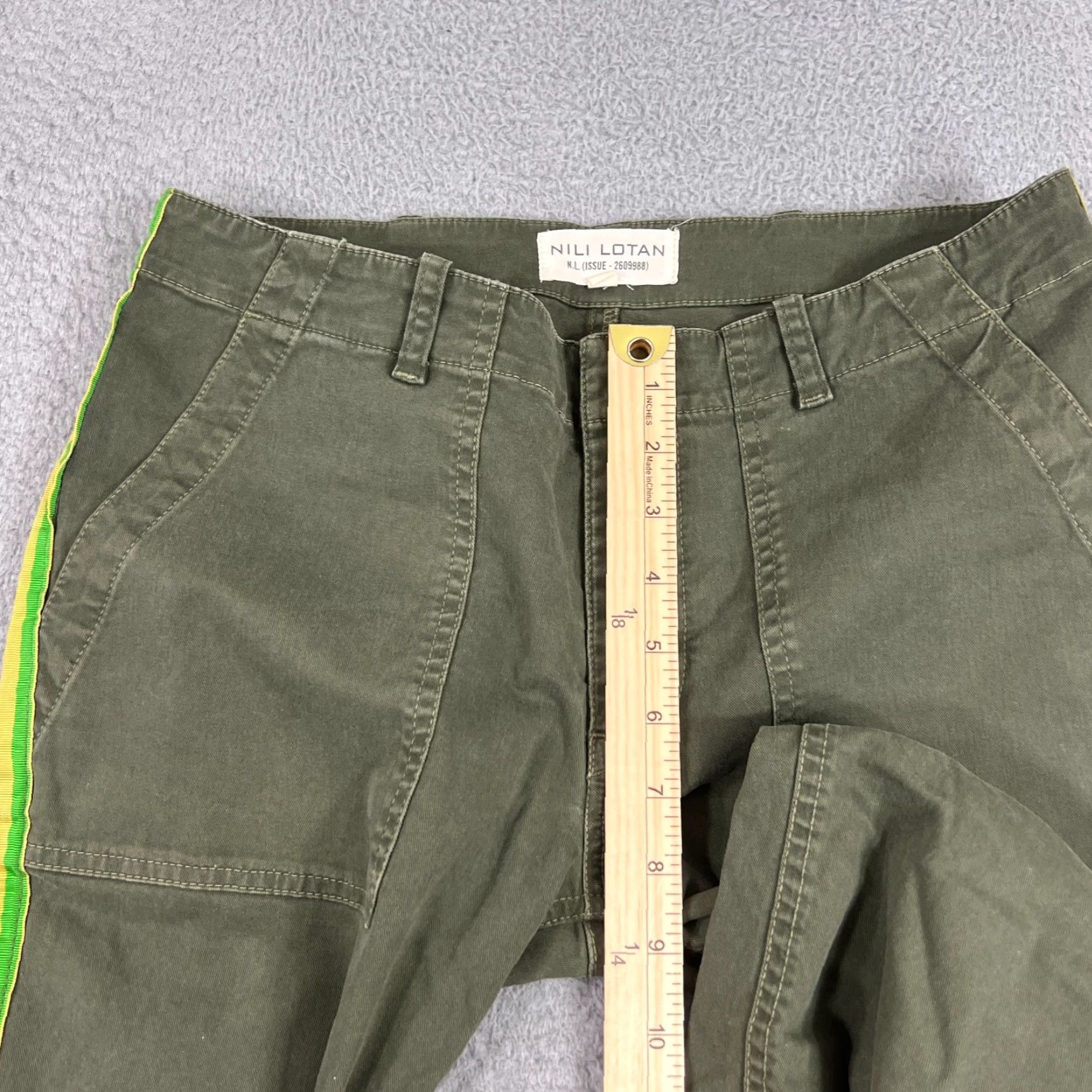 Nili Lotan VINTAGE Nili Lotan Pants Women Tapered Cropped Casual Green Size 2 Size 26" / US 2 / IT 38 - 4 Thumbnail