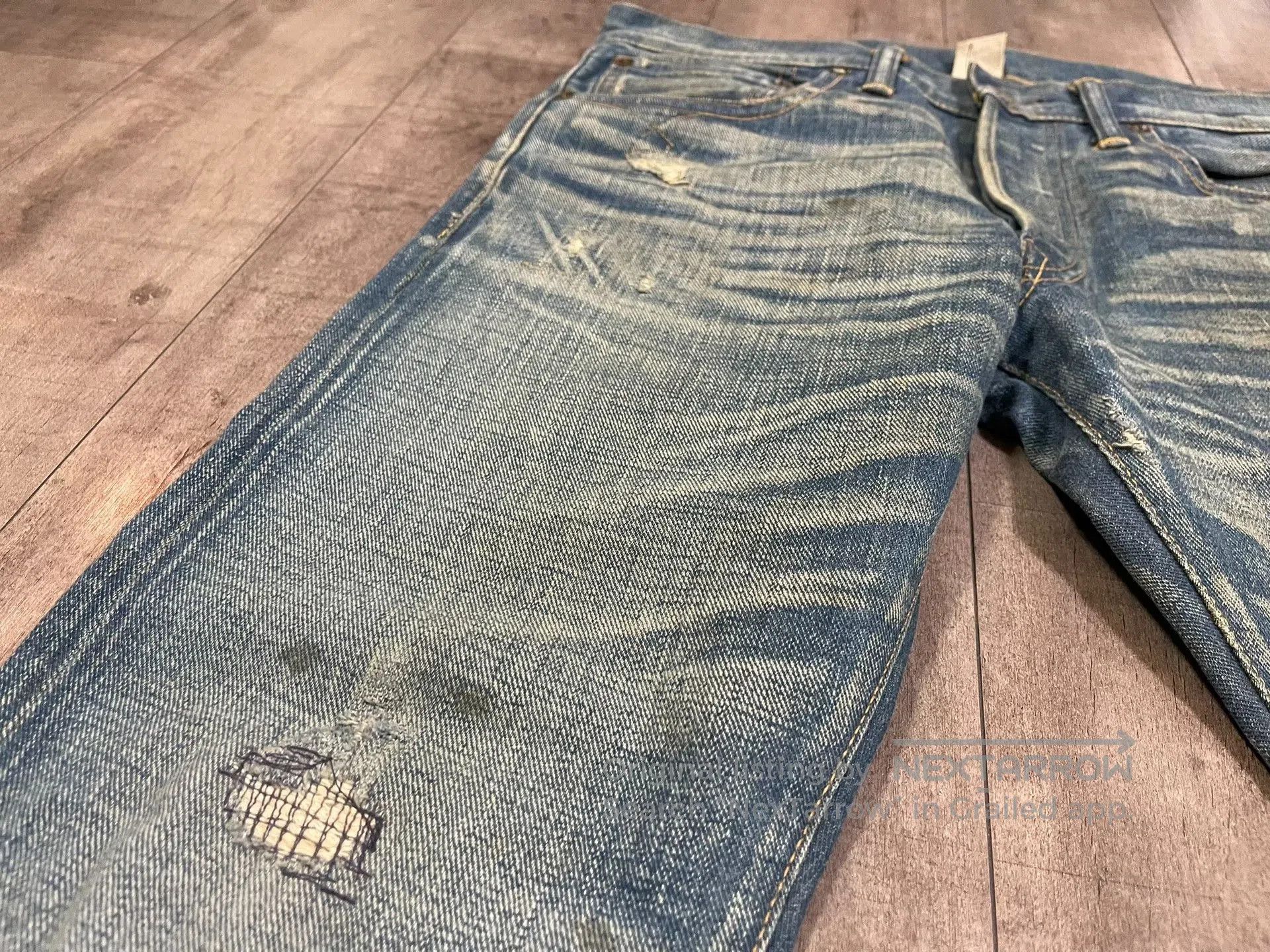 RRL Ralph Lauren RRL Distressed Washed Denim Jeans. Size US 32 / EU 48 - 2 Thumbnail