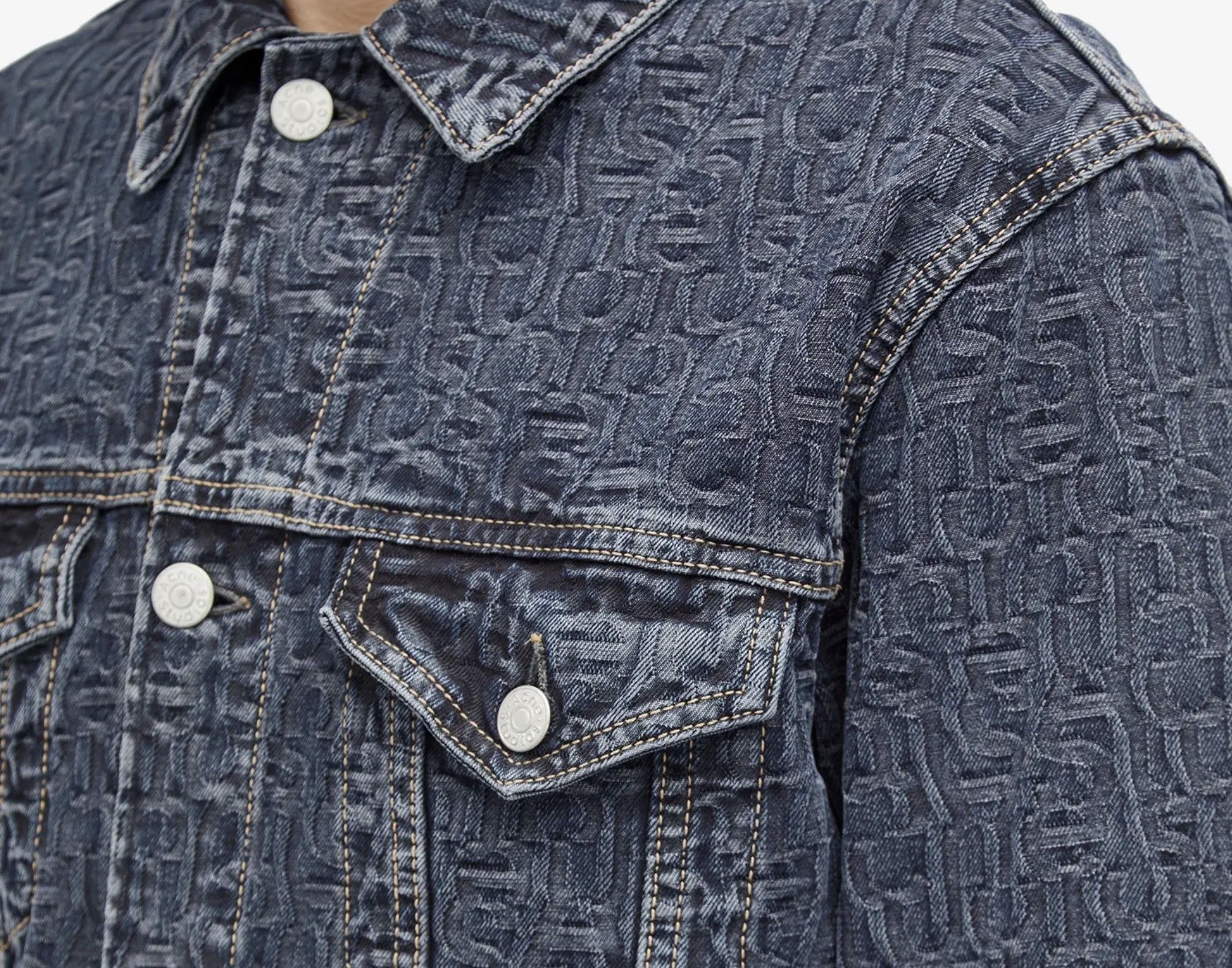 Acne Studios Rye Monogram Jacquard Denim Jacket Size US M / EU 48-50 / 2 - 4 Thumbnail