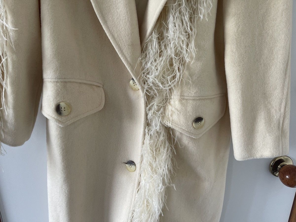 Vintage Vintage Cream Wool Coat with Ostrich Feathers Size M / US 6-8 / IT 42-44 - 6 Thumbnail
