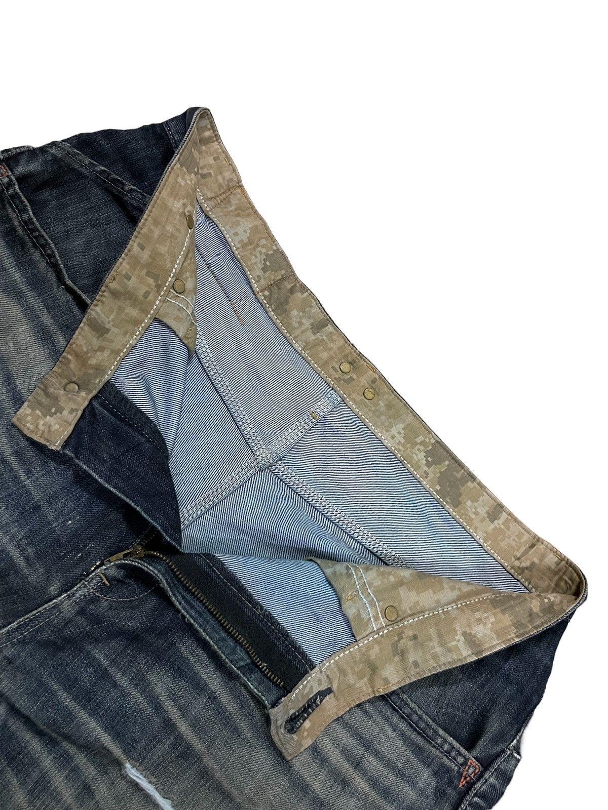 Edwin Vtg Edwin E-Function Mud Wash Camo Lining Ripped Baggy Jeans Size US 36 / EU 52 - 11 Thumbnail