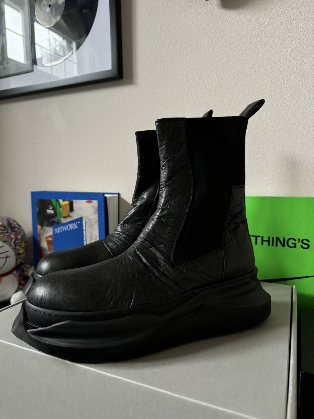 Rick Owens Drkshdw Rick Owens DRKSHDW Paper Abstract Beatle Boots Size US 13 / EU 46 - 2 Thumbnail