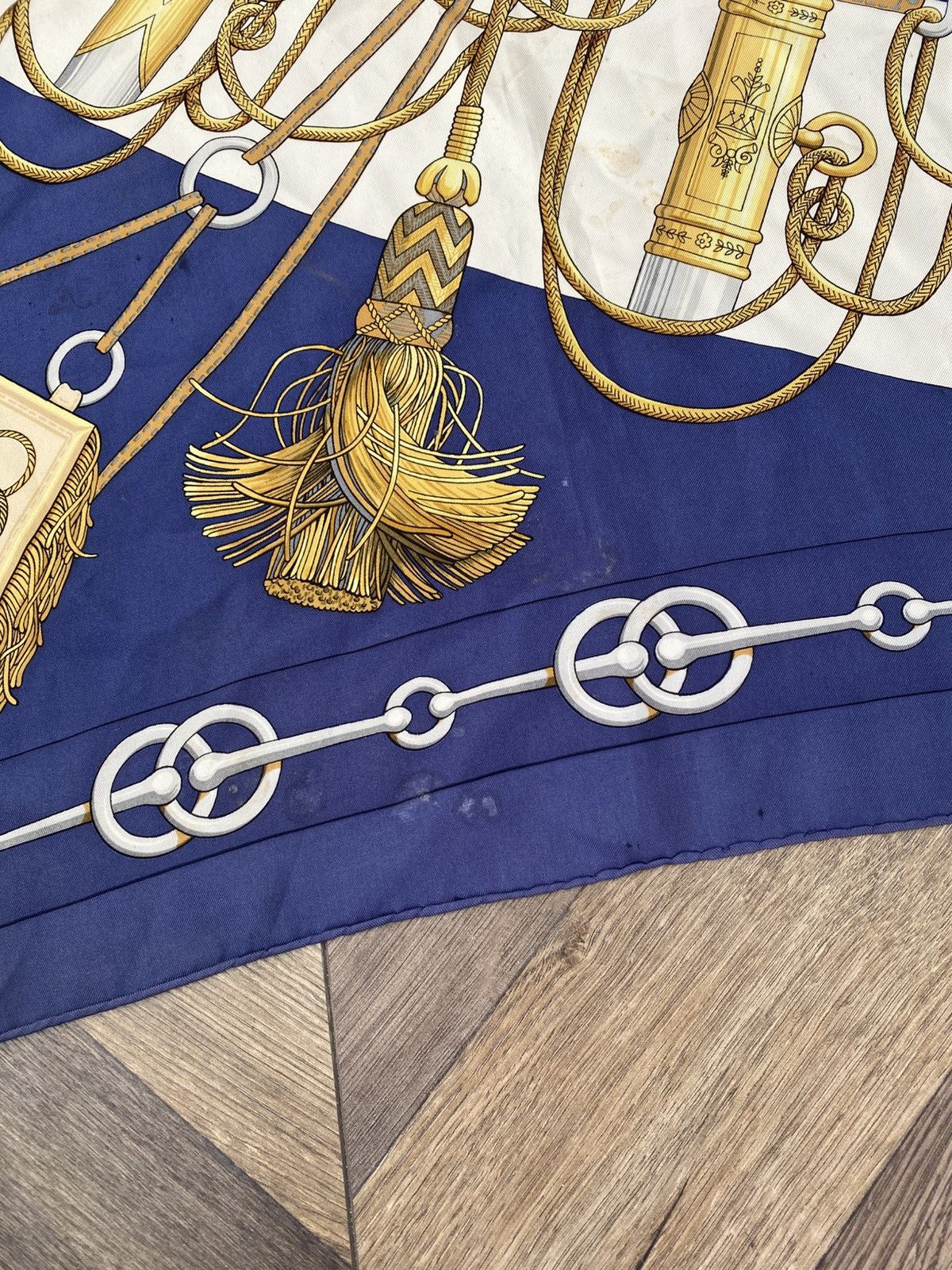 Hermes Vintage HERMES Carre 90 Cliquetis Scarf Blue Size ONE SIZE - 6 Thumbnail