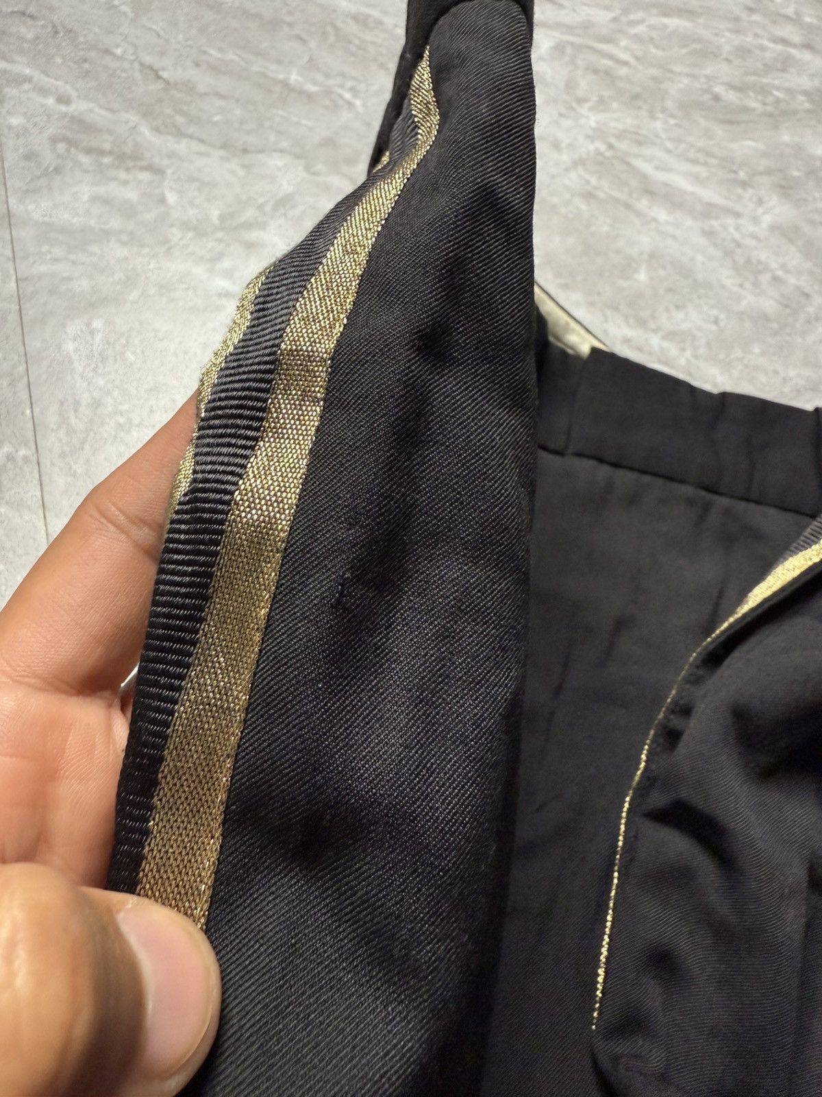 Alexander McQueen Alexander Mcqueen A/W 04 “Texist” Gold Sideband Wool Trouser Size US 31 - 10 Thumbnail