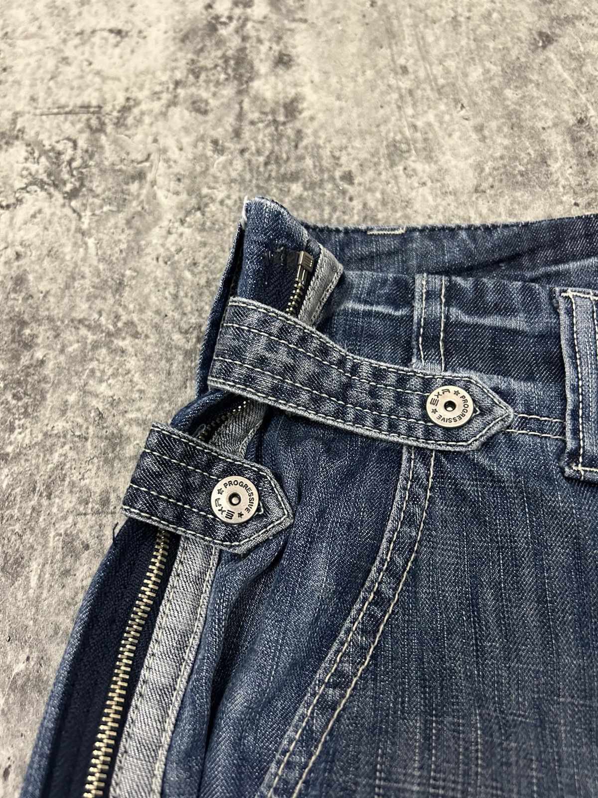JNCO × Japanese Brand EXR baggy Full Zip jorts Denim Pants Size US 33 - 7 Thumbnail