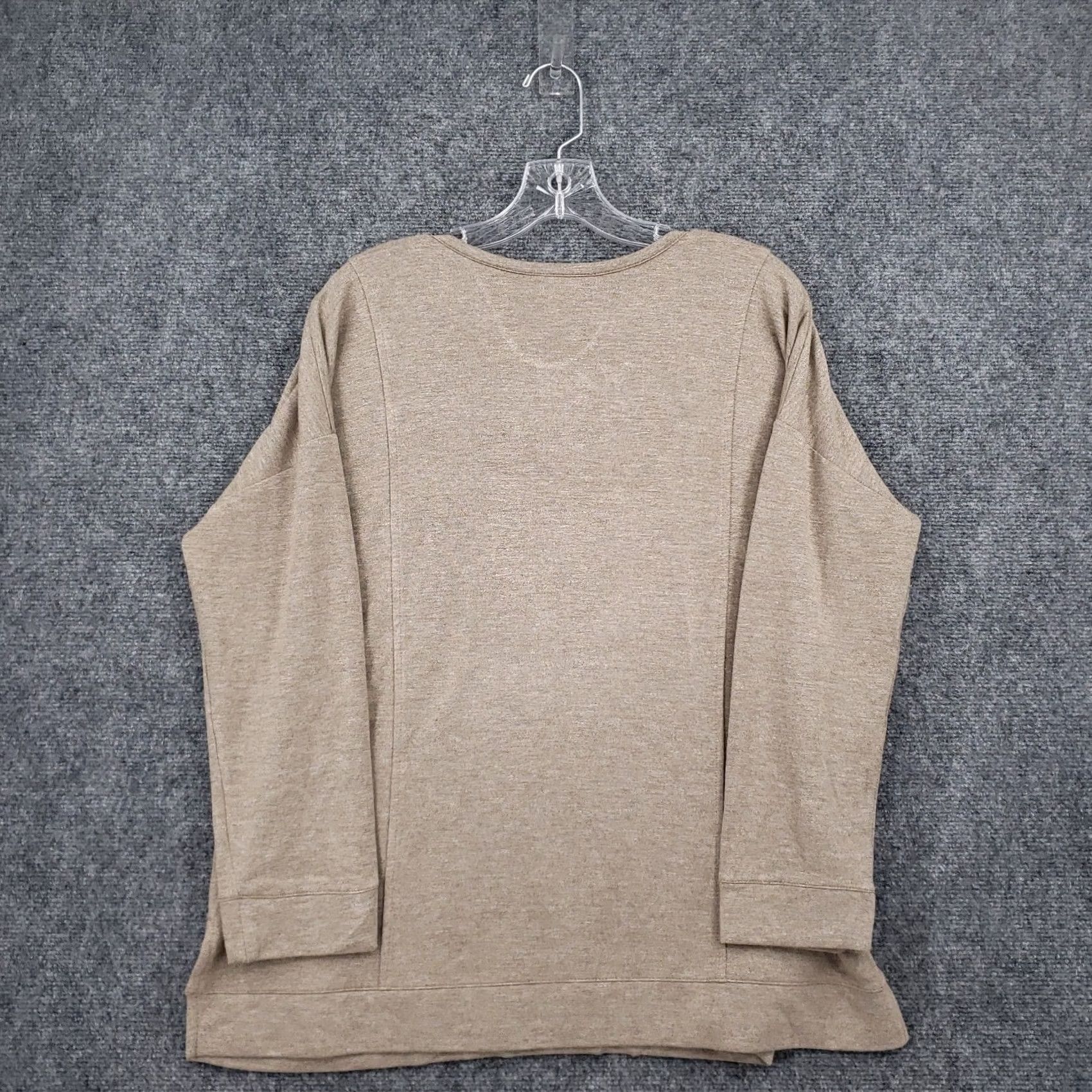 J. Jill J. Jill Sweater Womens M Medium Petite Brown Fleece Pullover V Neck Size M / US 6-8 / IT 42-44 - 2 Thumbnail