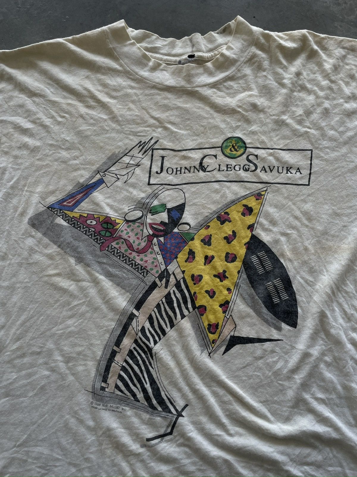 Band Tees × Vintage Vintage 80s Johnny Clegg & Savuka “ONE WORLD TOUR” Band Tees Size US L / EU 52-54 / 3 - 2 Thumbnail