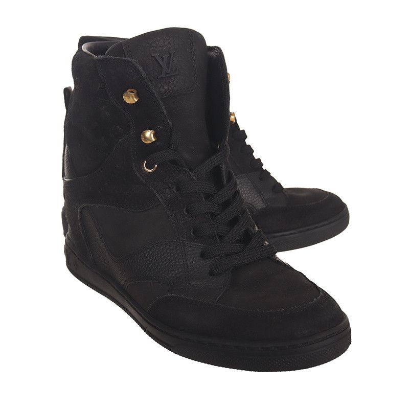Louis Vuitton Louis Vuitton Black Suede High-Top Sneakers 0079 Size US 6.5 / EU 39-40 - 1 Thumbnail