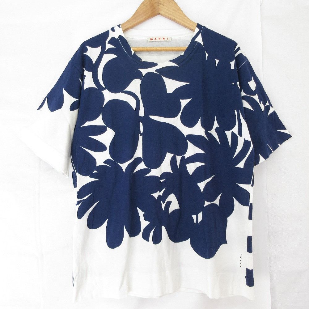 Marni Marni Print Panel Short Sleeve T-shirt Cotton T-Shirts DUTY FREE for USA