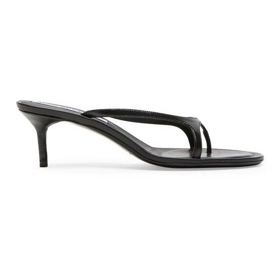 Acne Studios ACNE STUDIOS Black Leather 30mm Heel Sandals New & Authentic Size US 9 / IT 39 - 3 Thumbnail