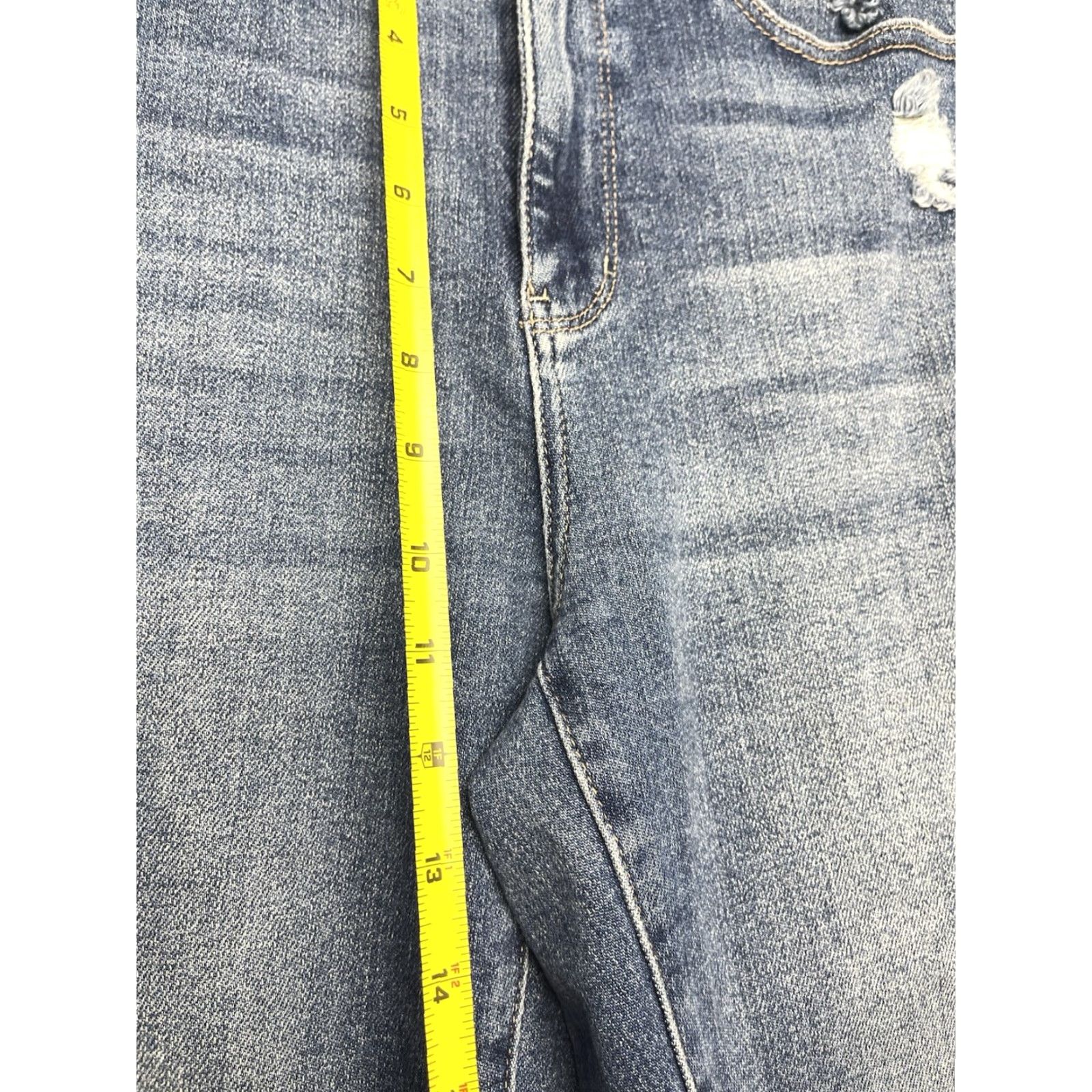 Vintage Judy Blue Jeans Womens 27 High Rise Rainbow Embroidered Denim Distressed Stretch Jeans Size 27" / US 4 / IT 40 - 4 Thumbnail