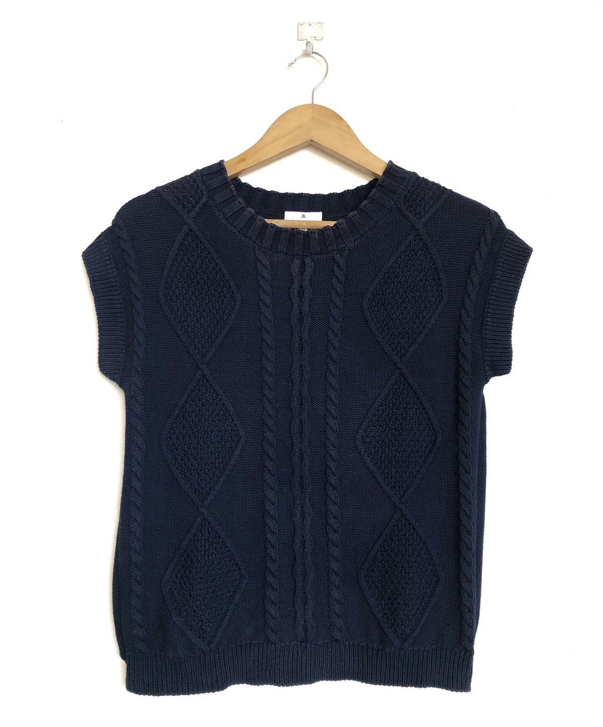 Lanvin EN BLEU GEO KNIT RUFFLE BACK BOXY SWEATER VEST Size S / US 4 / IT 40 - 2 Thumbnail