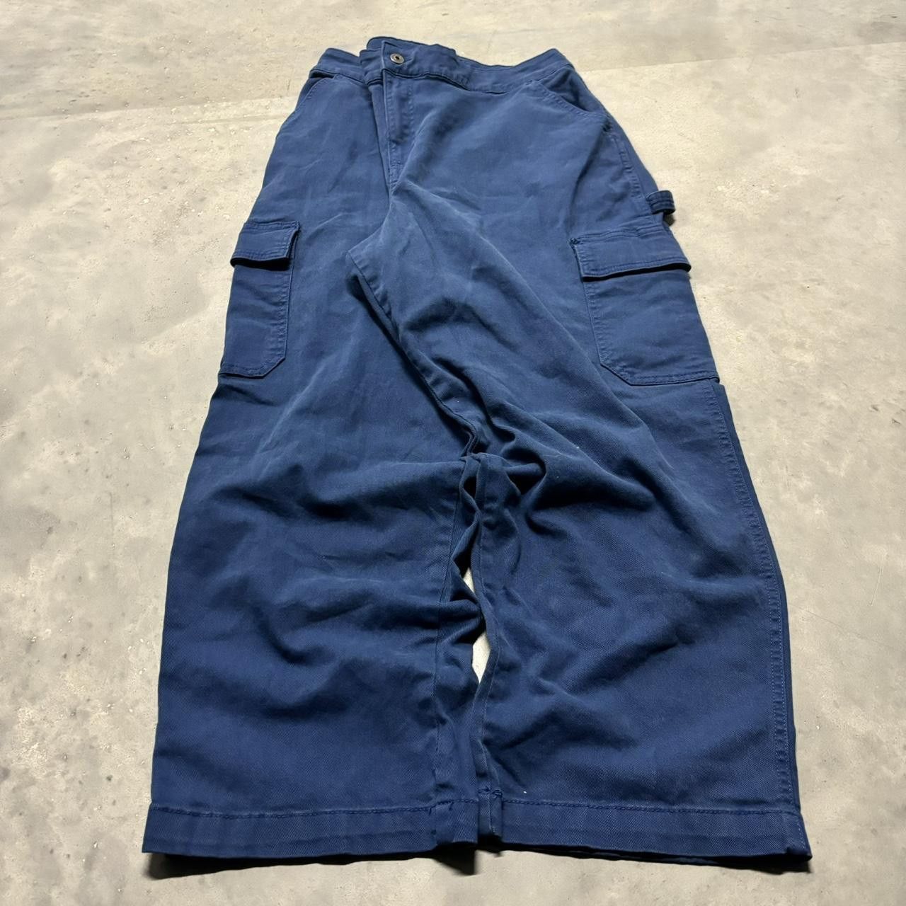 Japanese Brand × Vintage Crazy Vintage Y2K/2000s Baggy Blue Skater Cargo Pants! Size US 36 / EU 52 - 3 Thumbnail