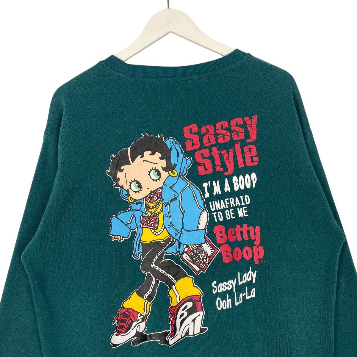 Vintage Vintage Betty Boop Sweatshirt Crewneck Green Back Hit Size L Size L / US 10 / IT 46 - 4 Thumbnail