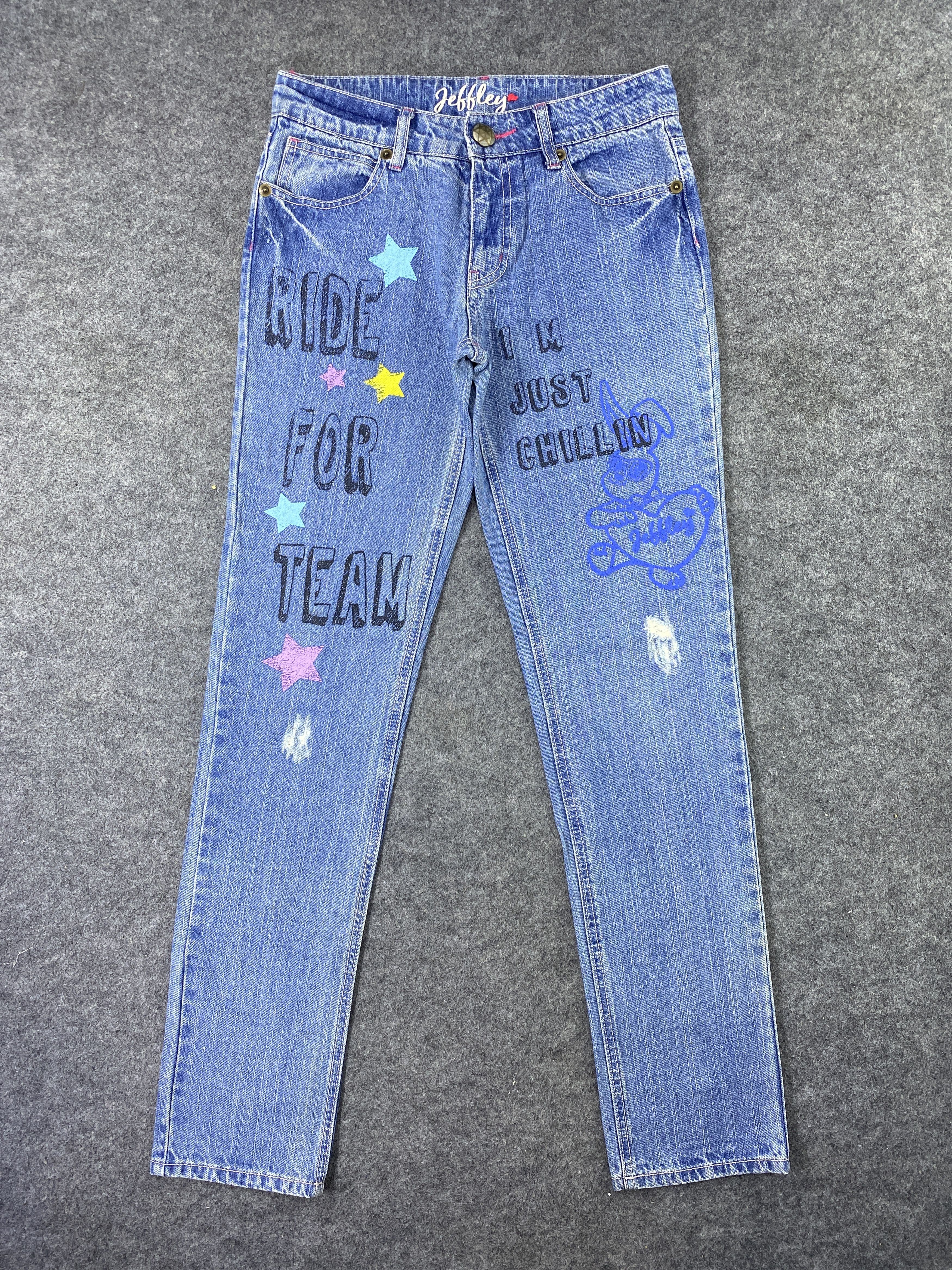 Japanese Brand Jeffley Distress Blue Jeans- J1108 Size 29" - 1 Thumbnail