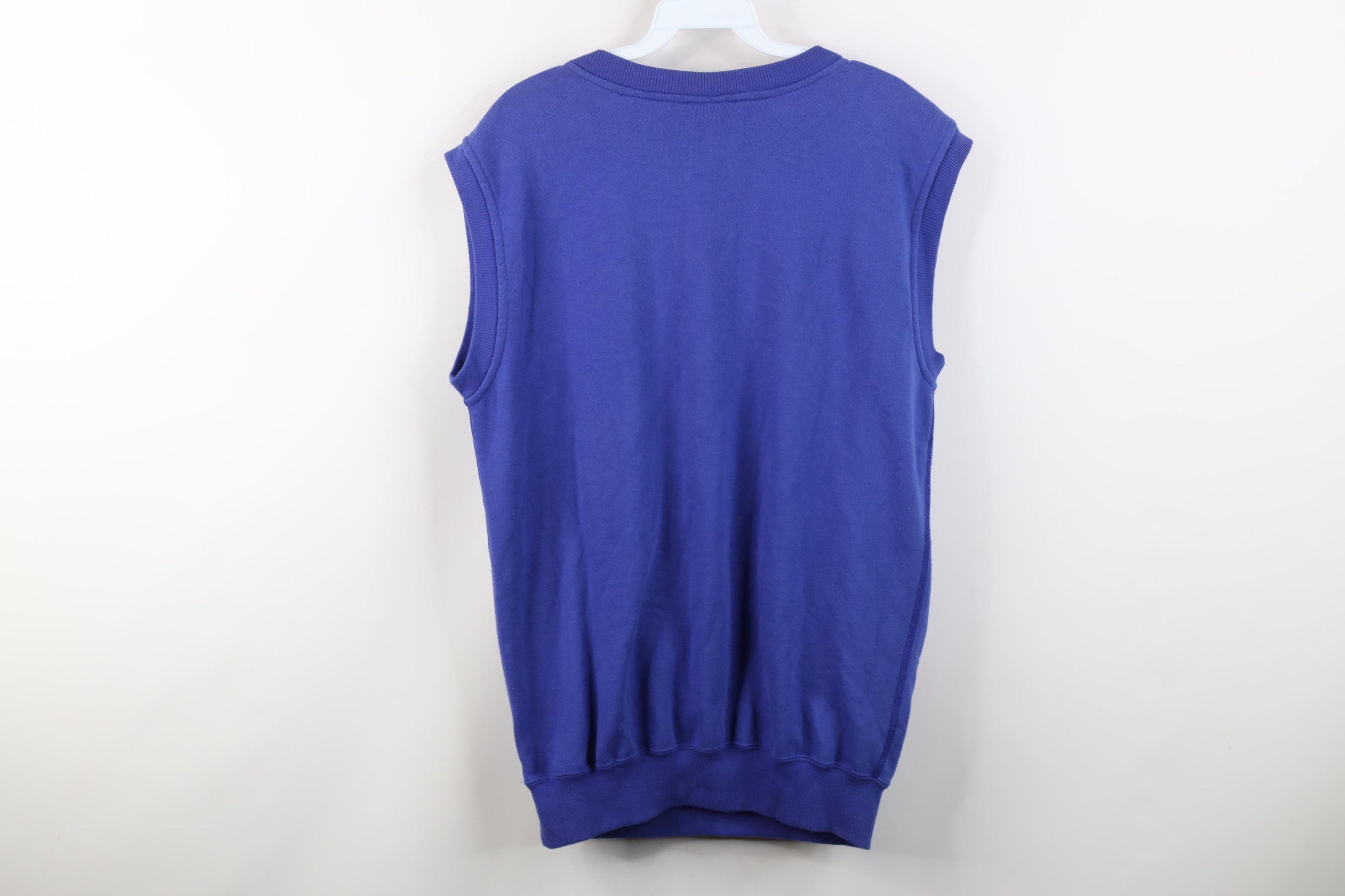 Vintage Vintage 90s Streetwear Blank French Terry Sweater Vest Blue Size US M / EU 48-50 / 2 - 9 Thumbnail