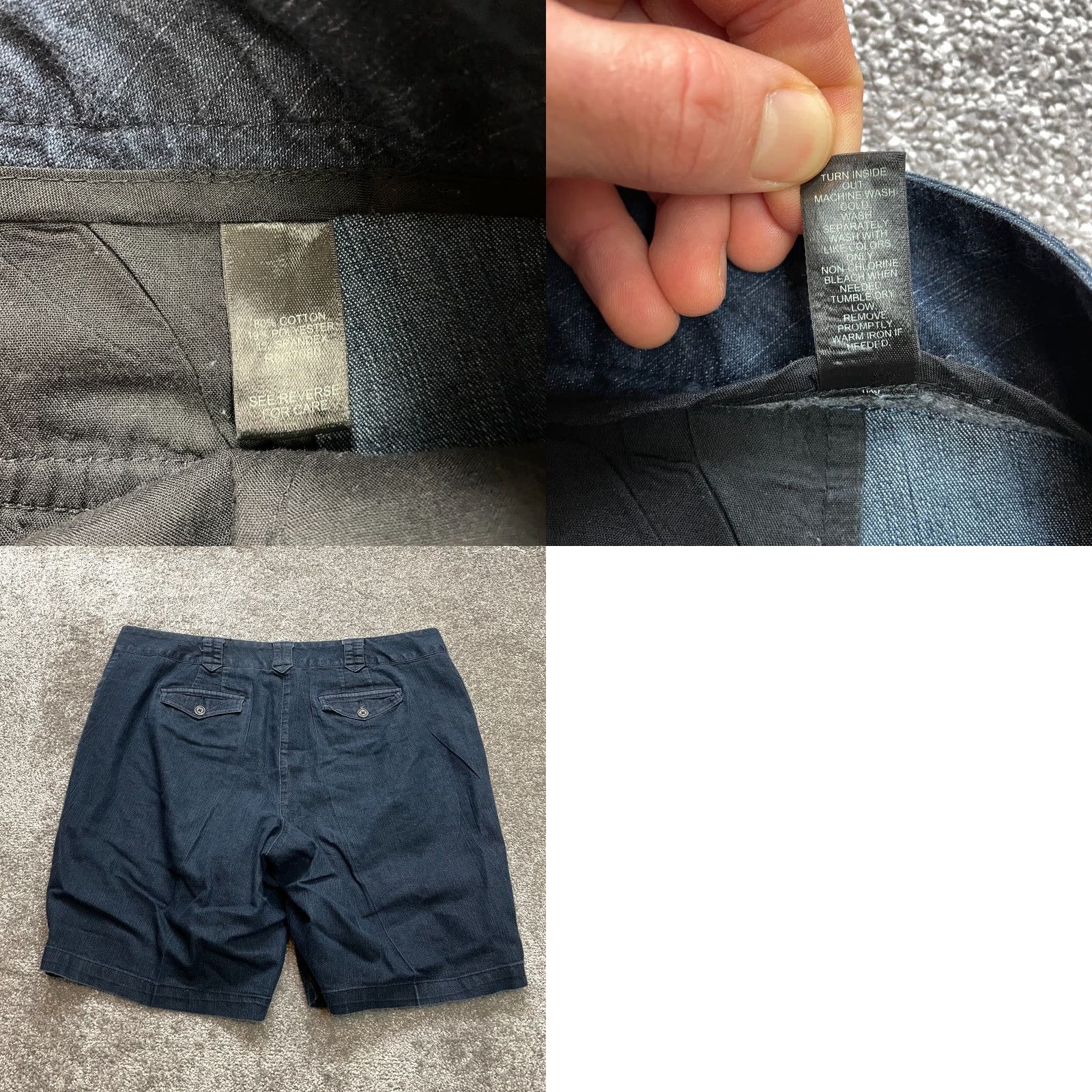 Vintage VINTAGE Cato Women's Chino Shorts Plus Size 20W Blue Chambray Cotton Casual Pockets 10" Inseam Size 42" / US 20 - 8 Thumbnail