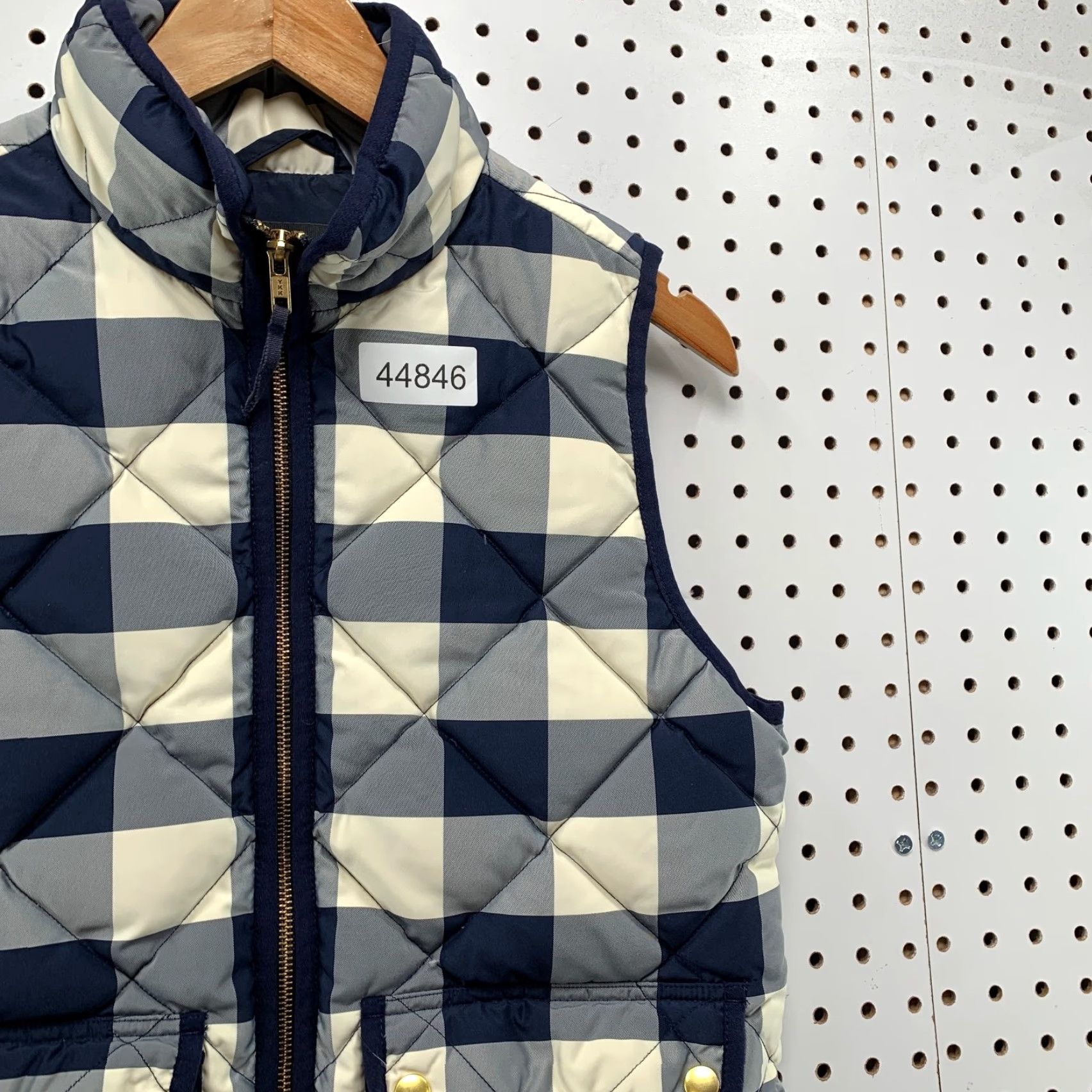 J.Crew J.CREW Down Puffer Vest Womens XS Blue Quilted Plaid Sleeveless Vest Size XS / US 0-2 / IT 36-38 - 7 Thumbnail