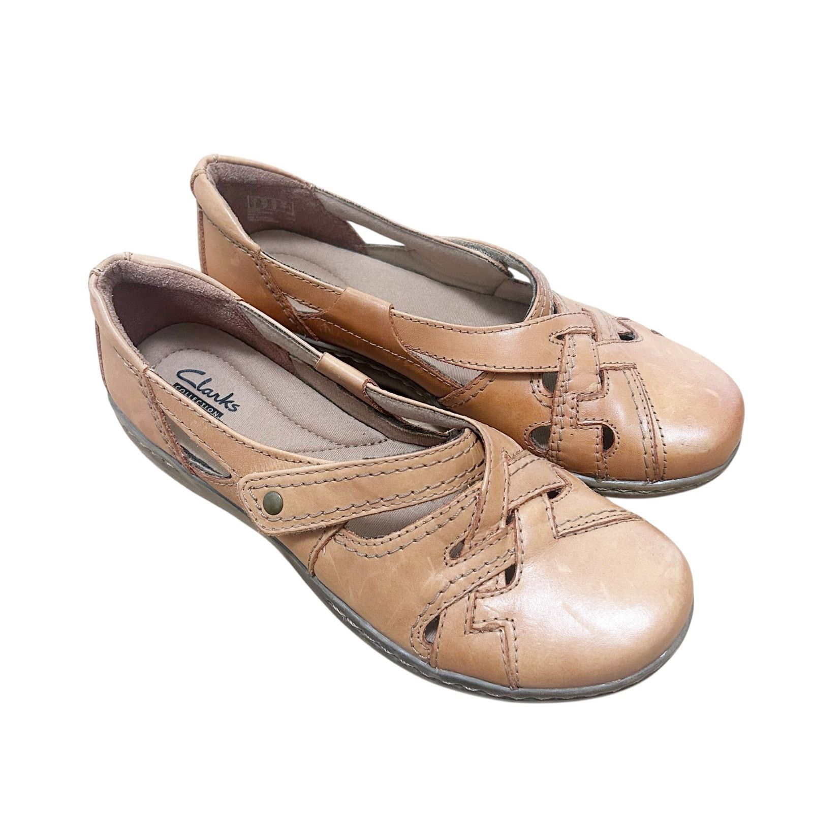 Clarks Clarks Brown Leather Evianna Peal Shoes Sz 7.5 Size US 7.5 / IT 37.5 - 1 Thumbnail