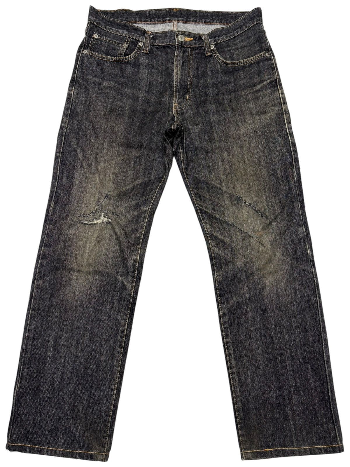 Kapital VINTAGE EDWIN BLACK DISTRESS REGULAR DENIM JEANS Size US 32 / EU 48 - 1 Thumbnail