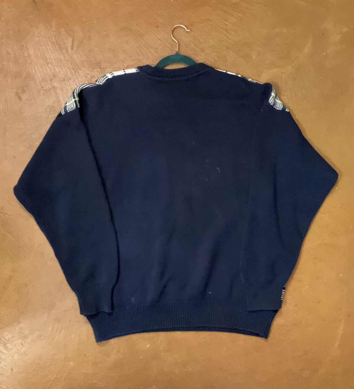 John Ashford John Ashford Men's Blue and Green Plaid Crewneck Sweater Size US XL / EU 56 / 4 - 2 Thumbnail