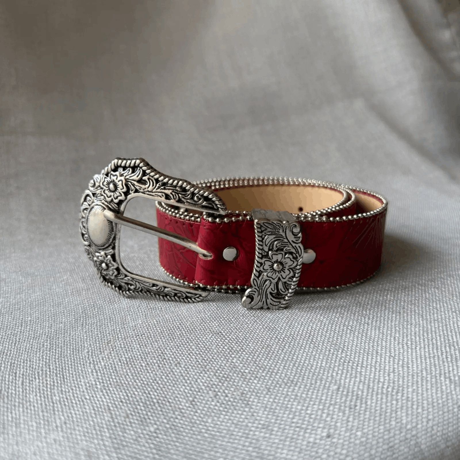 Other Red floral engraved western MENS1 Size ONE SIZE - 3 Thumbnail
