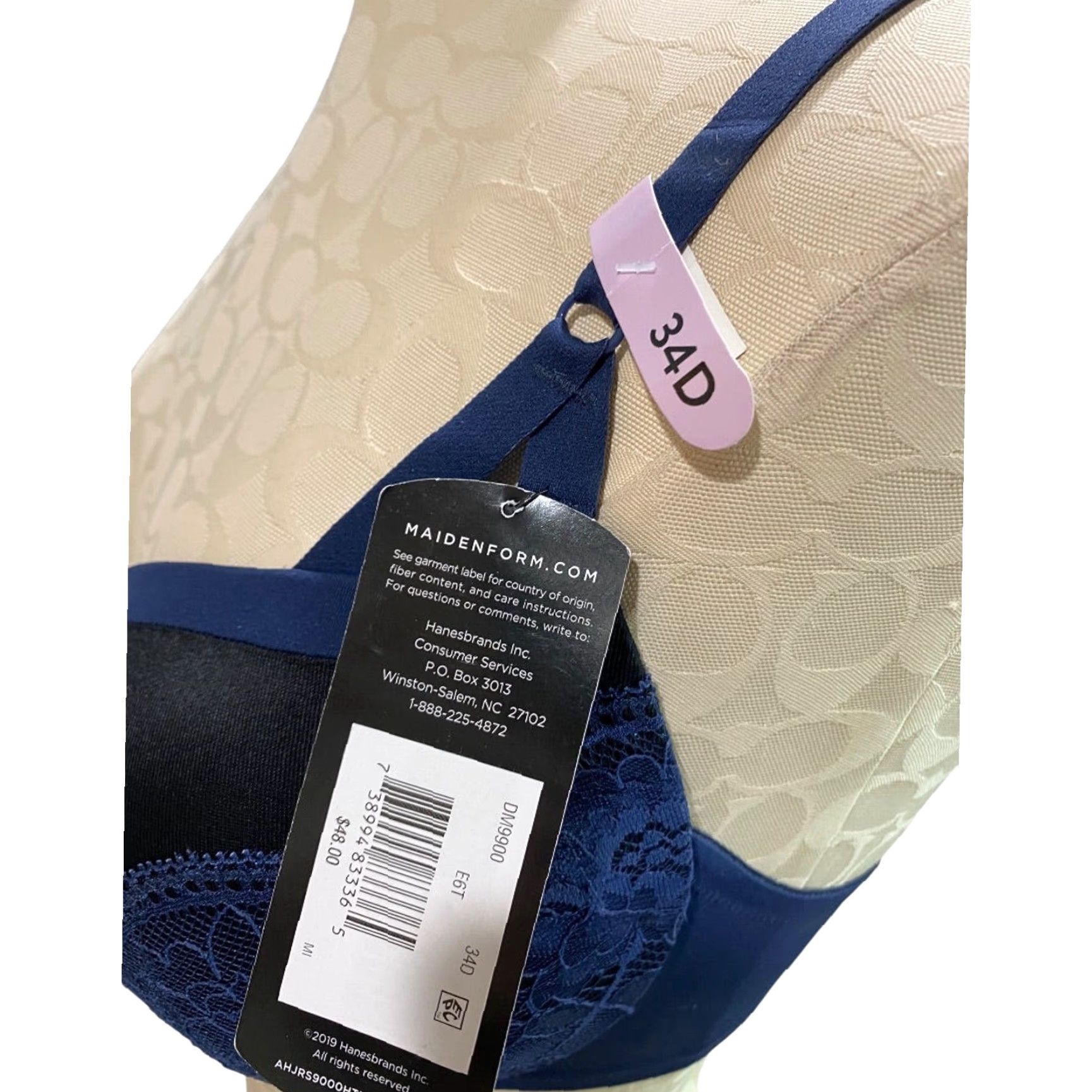 Vintage Maidenform Bra 34D Navy Blue Black Push Up & In Underwire Padded DM9900 Women Size ONE SIZE - 7 Thumbnail