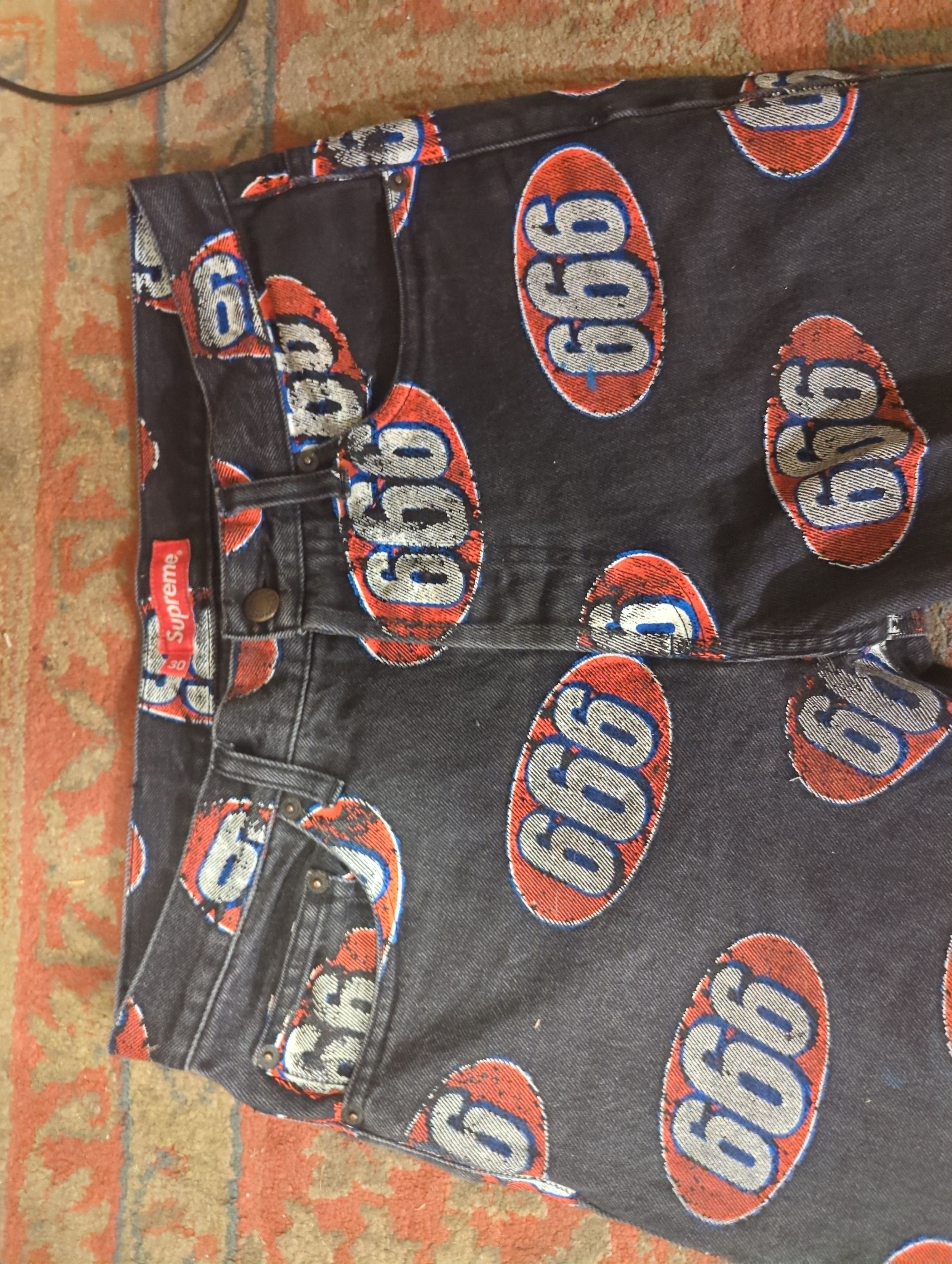 Supreme 666 Denim Pants 2017 Size US 30 / EU 46 - 6 Thumbnail