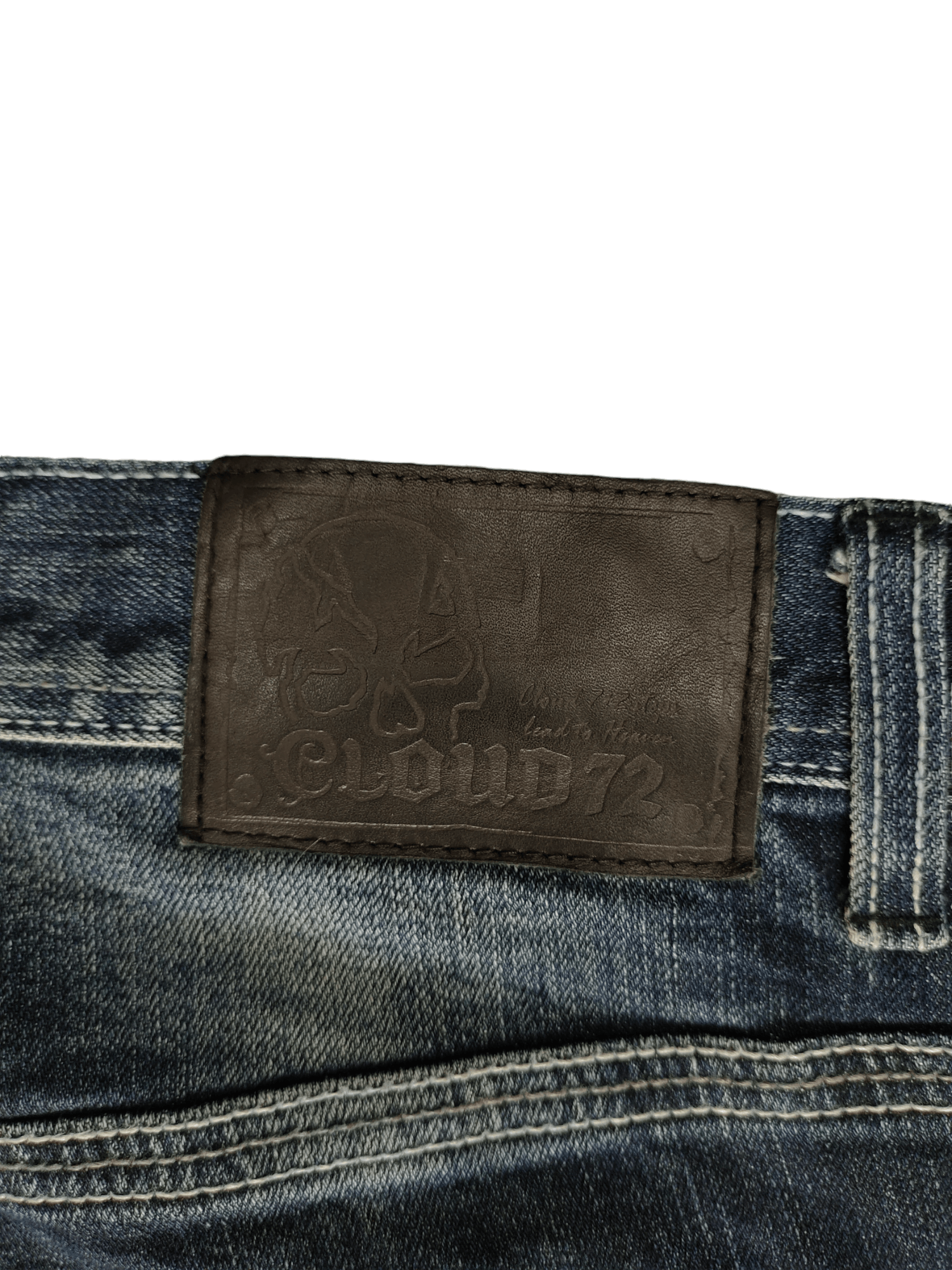 Artful Dodger Vintage Y2k Cloud 72 Embroidered Pocket Clawmark Faded Jeans Size US 36 / EU 52 - 16 Thumbnail