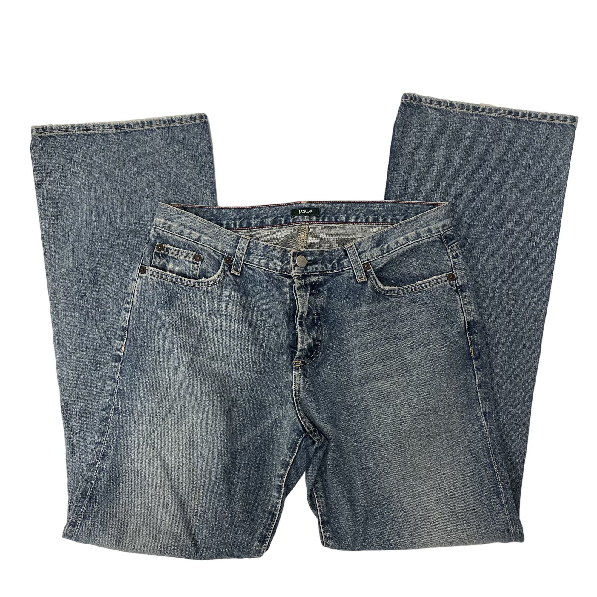 J CREW WIDE LEG Blue Jeans BUTTON FLY Denim STREETWEAR Pants