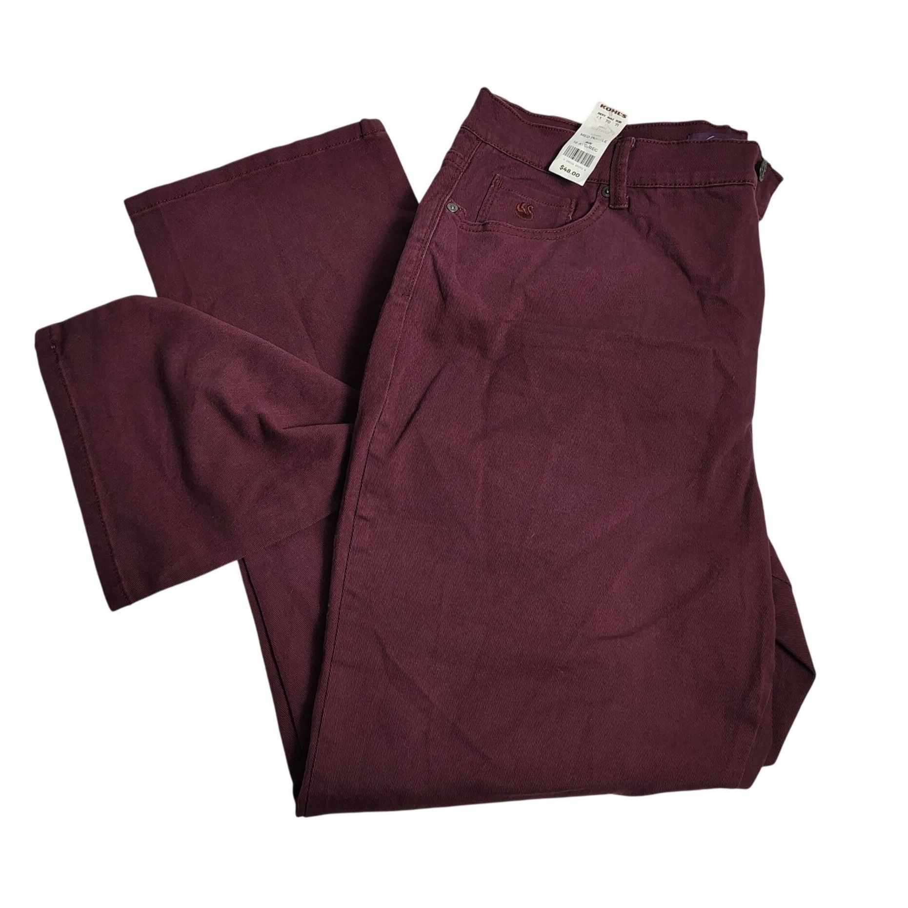 Gloria Vanderbilt Gloria Vanderbilt Womens 18 Burgundy Cotton Blend High Rise Size 40" / US 18 - 7 Thumbnail